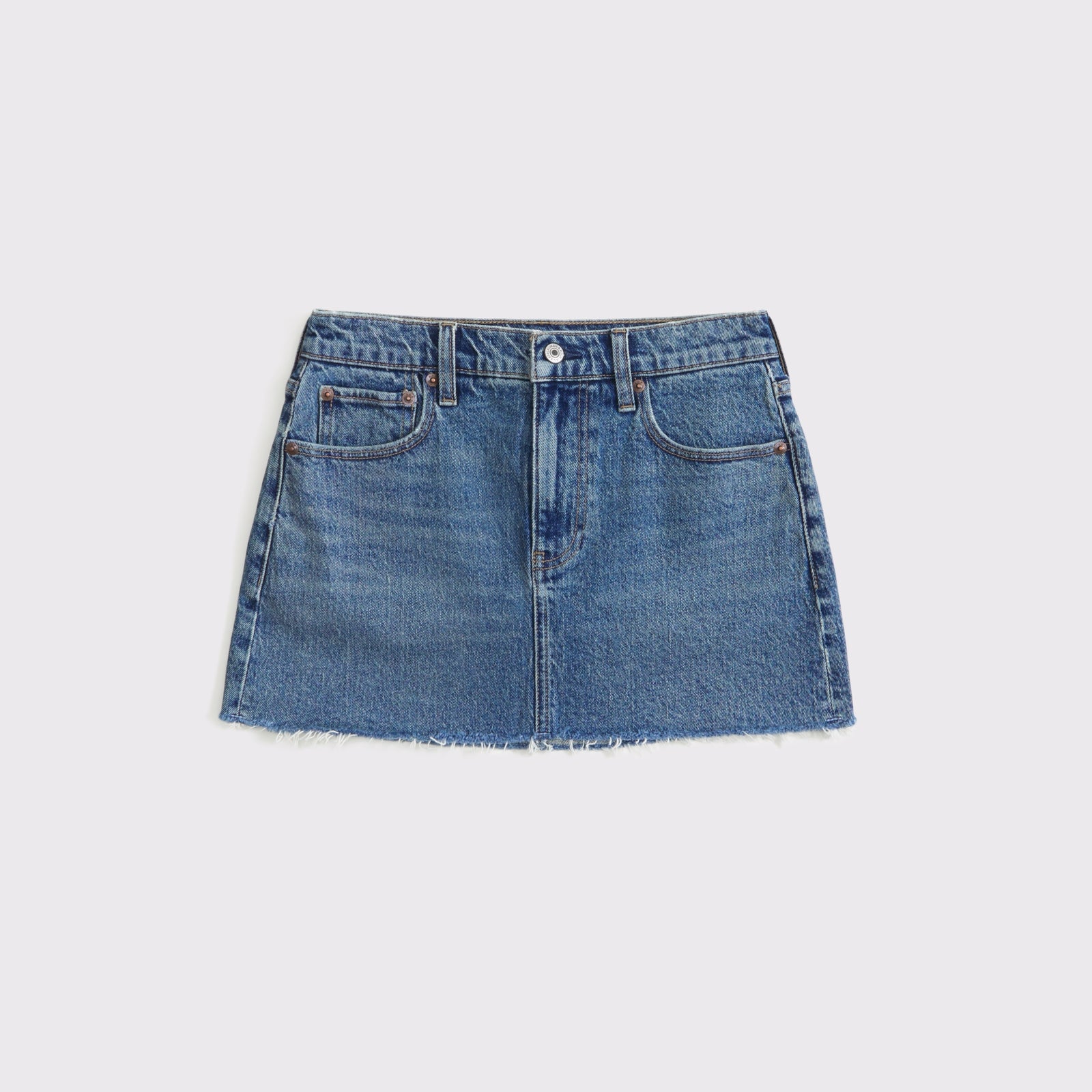Abercrombie Mid Rise 5-Pocket Denim Mini Skort