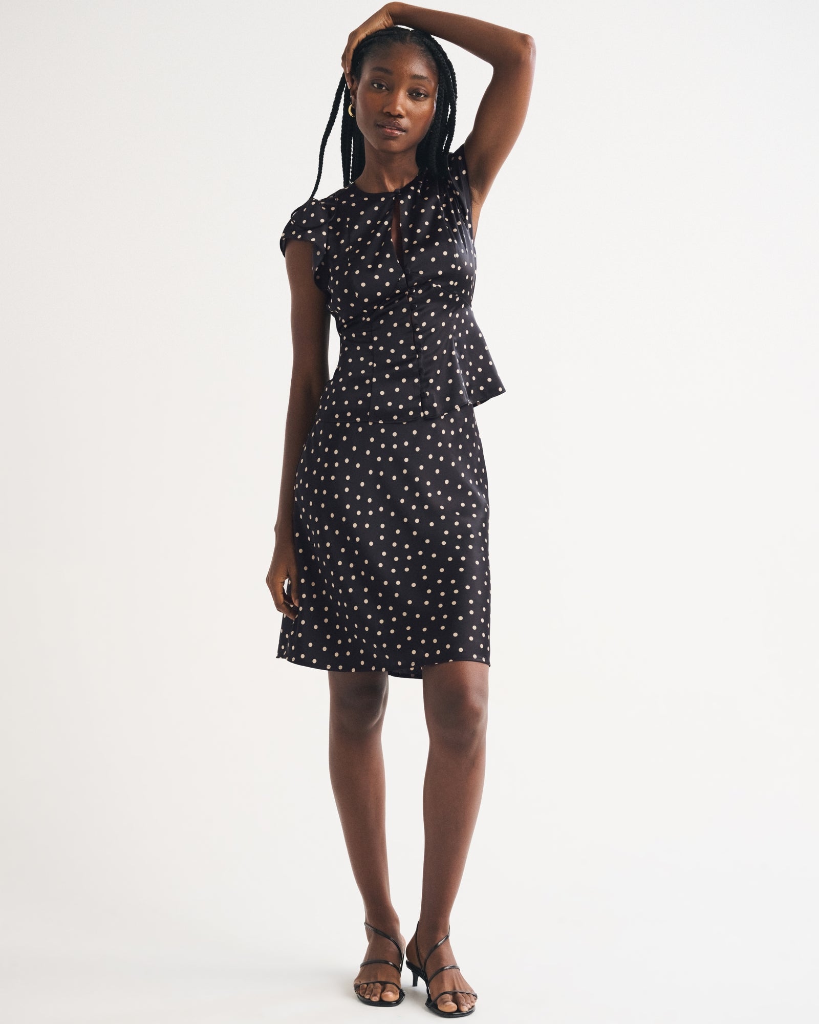 Abercrombie Satin Knee-Length Midi Skirt