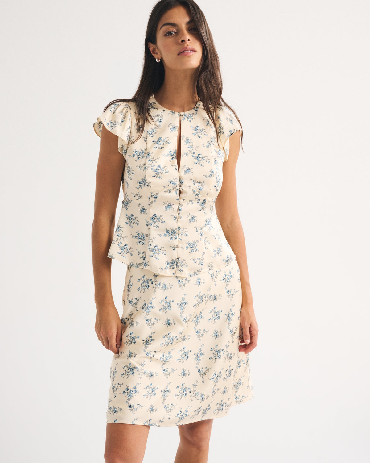 Abercrombie Satin Knee-Length Midi Skirt