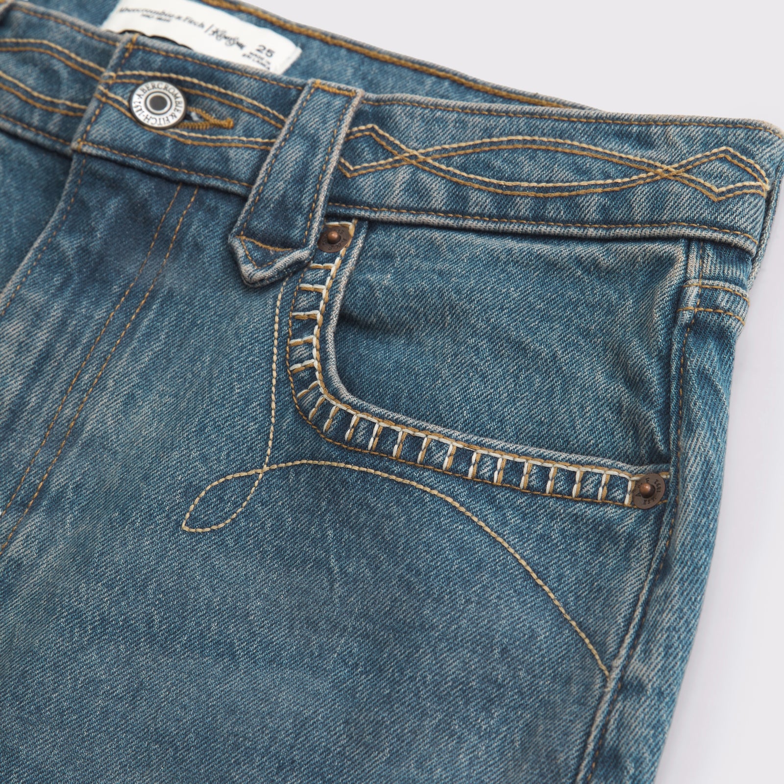 Abercrombie Mixed Fabric Denim Mini Skirt