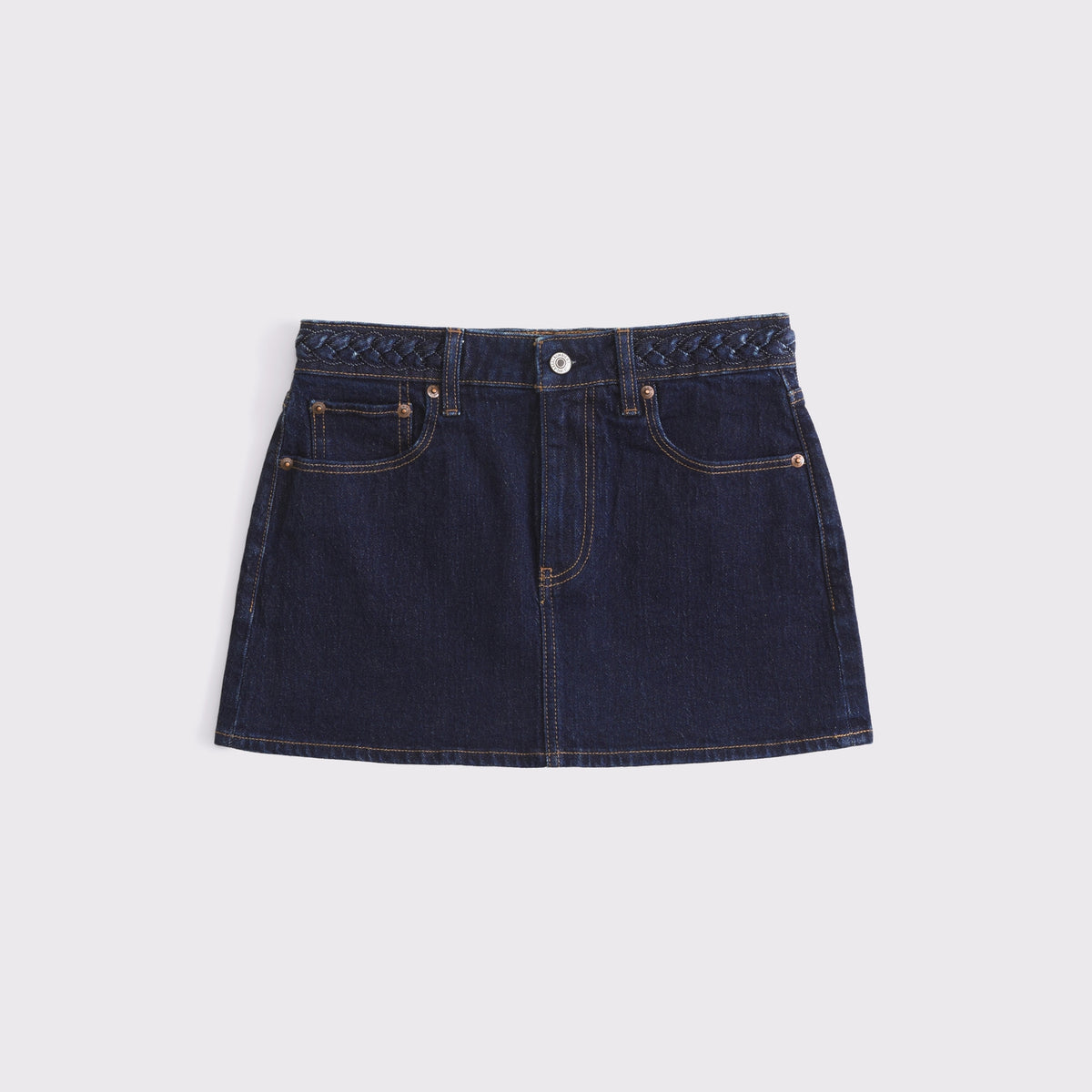 Abercrombie Mid Rise Denim Mini Skort