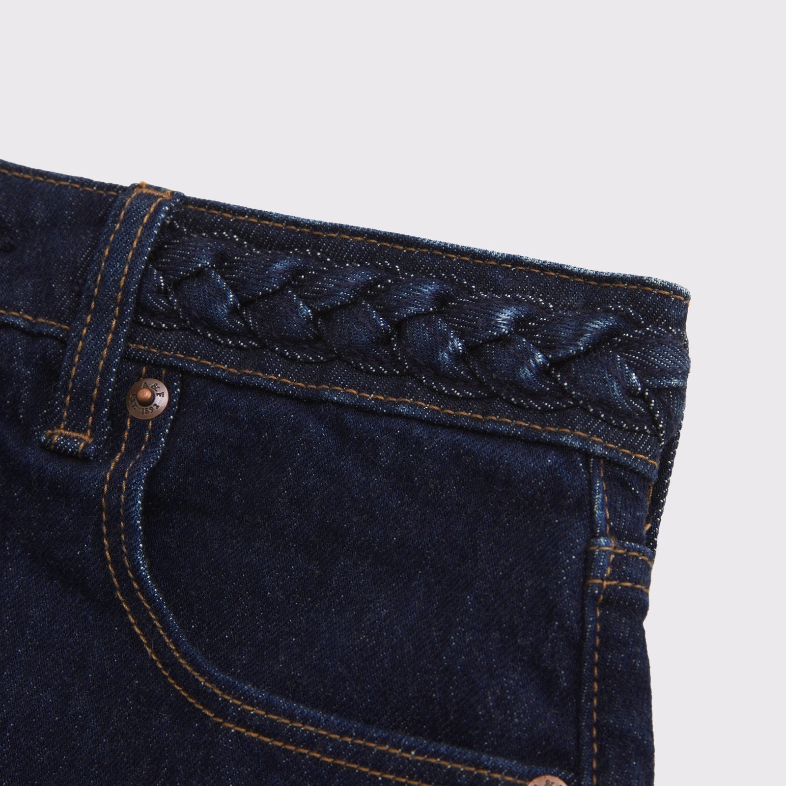 Abercrombie Mid Rise Denim Mini Skort