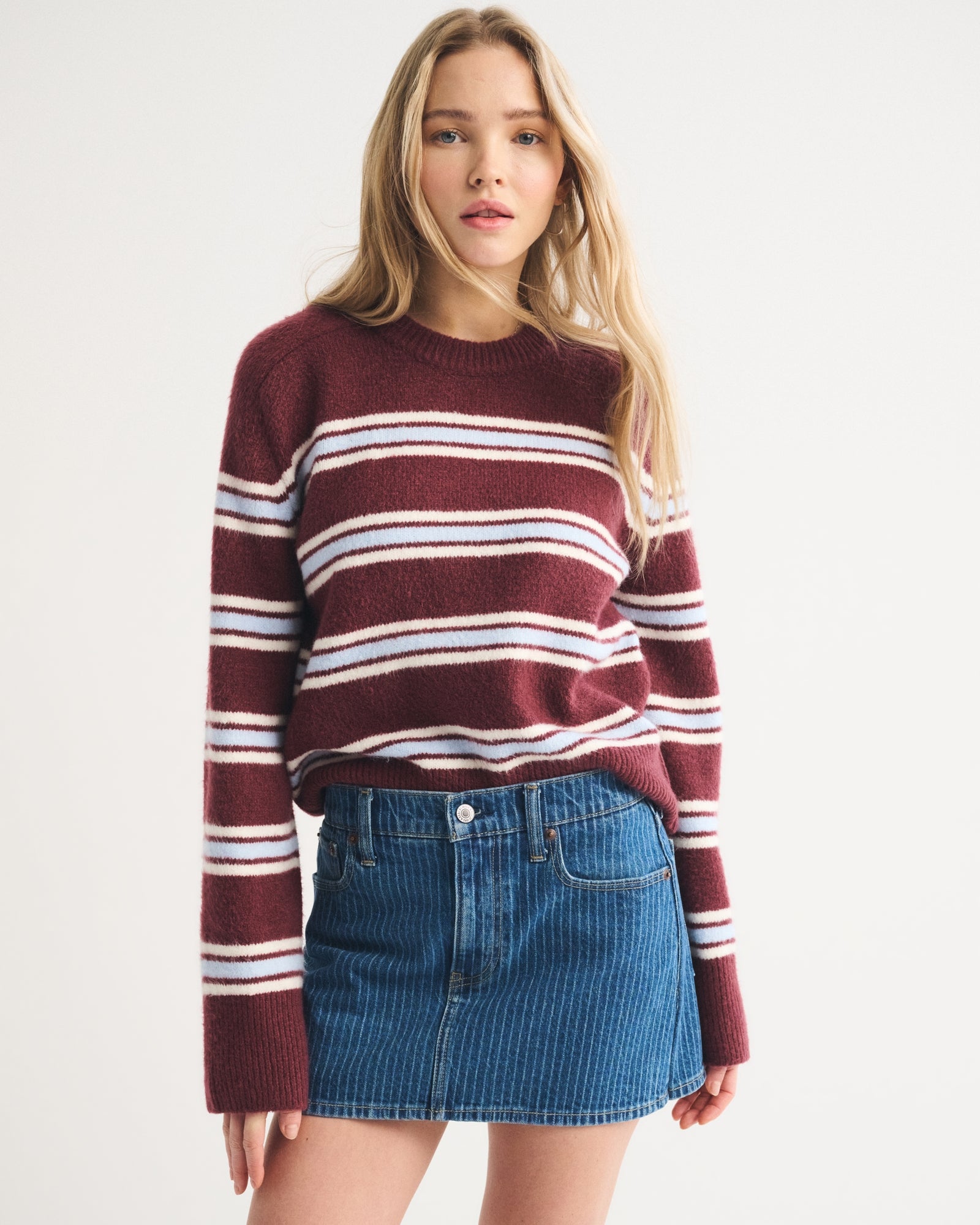Abercrombie Mid Rise Denim Mini Skort