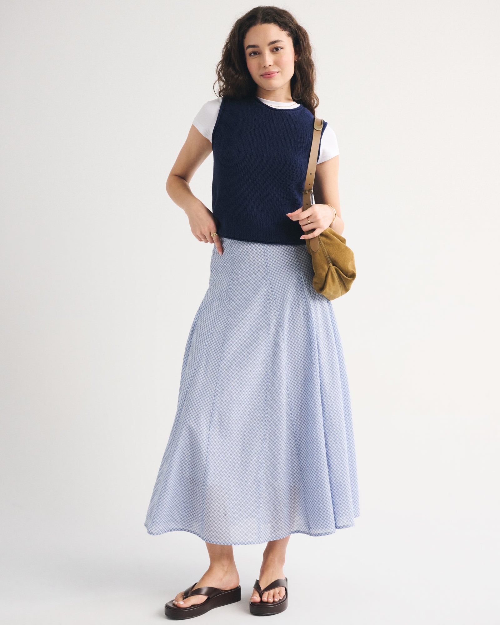 Abercrombie 100% Cotton High Rise Maxi Skirt