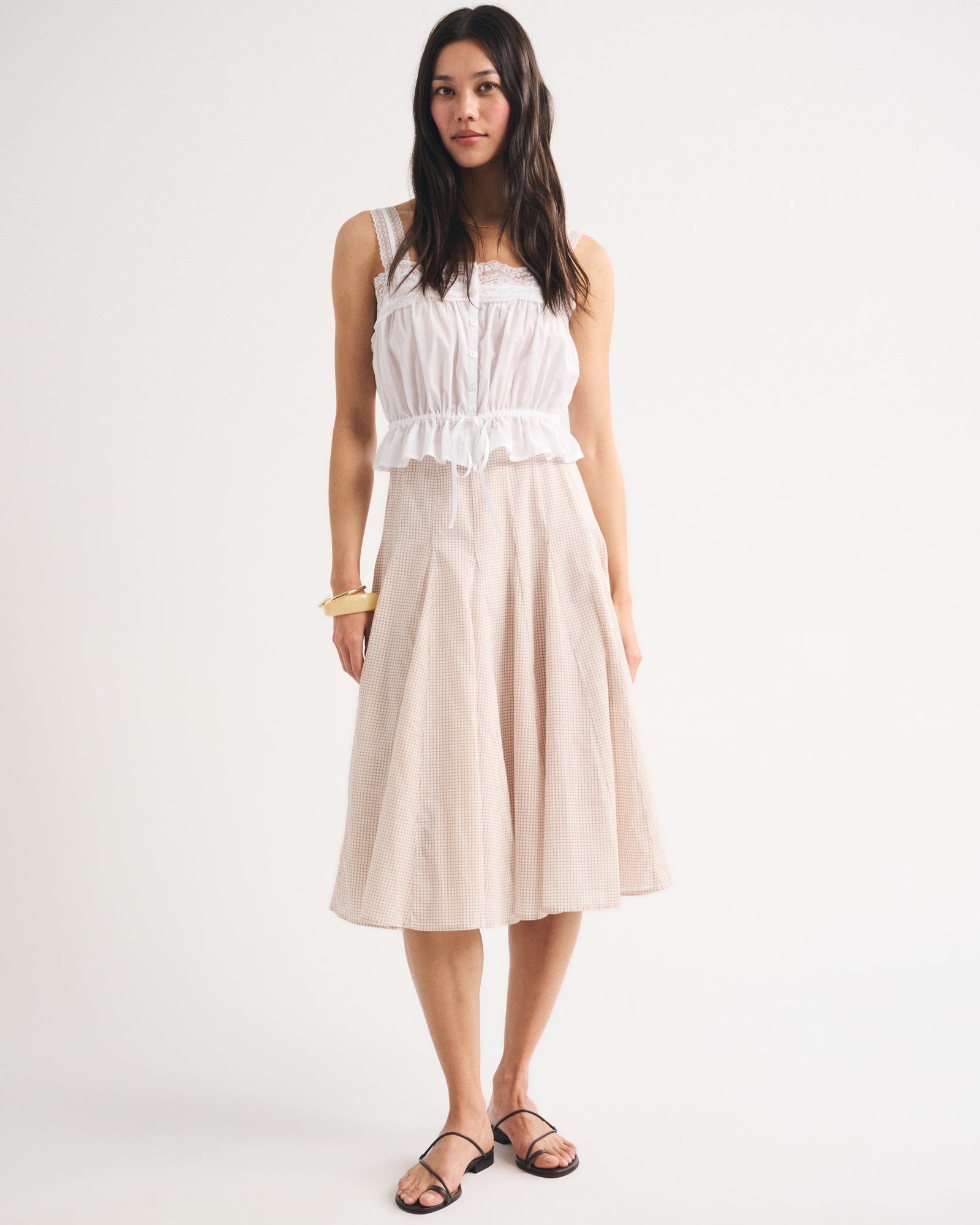 Abercrombie 100% Cotton Godet Midi Skirt