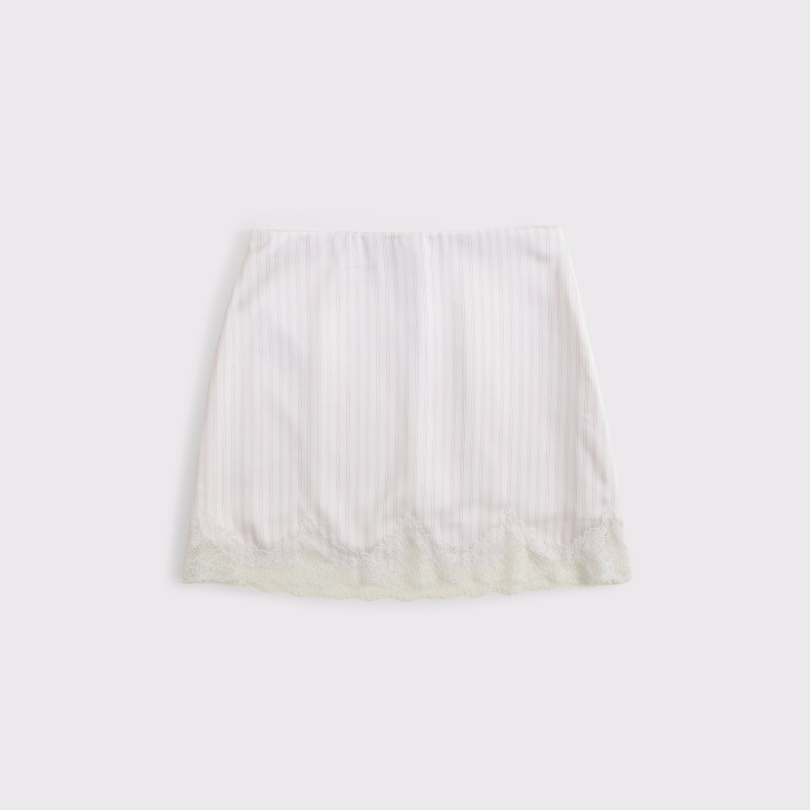 Abercrombie The A&F Scarlett Lace-Trim Satin Mini Skort