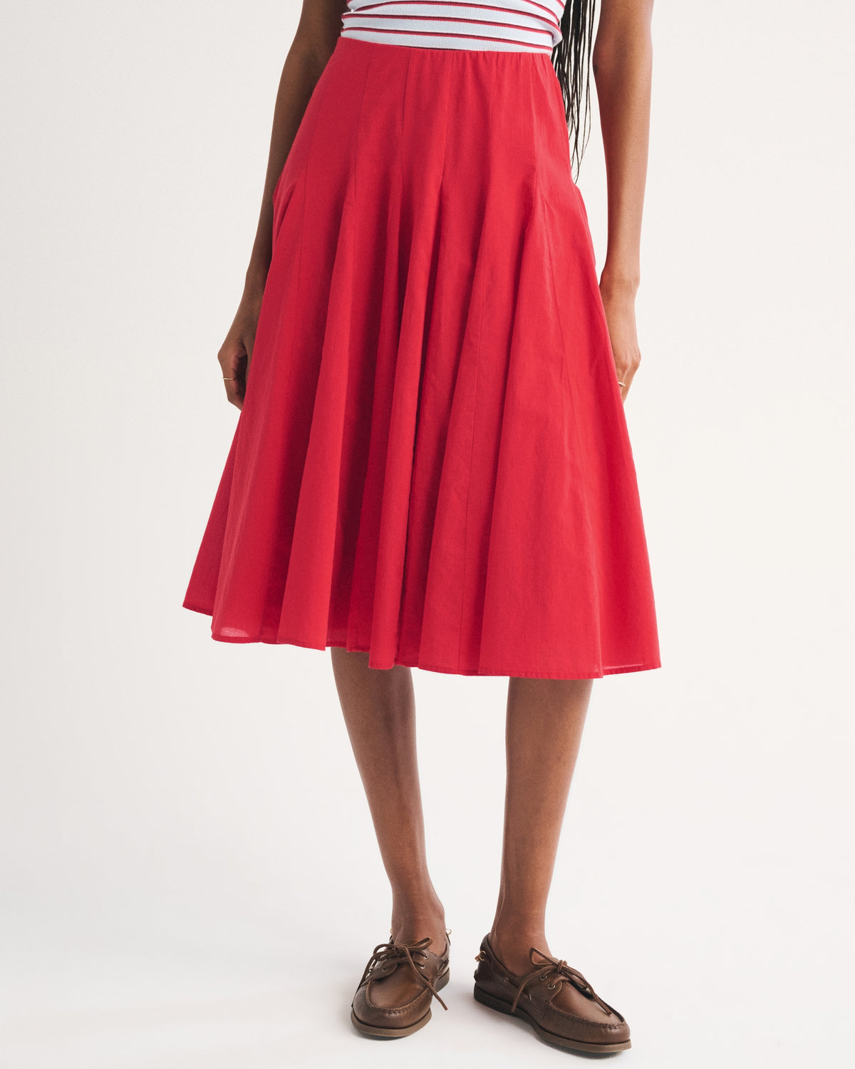 Abercrombie 100% Cotton Godet Midi Skirt