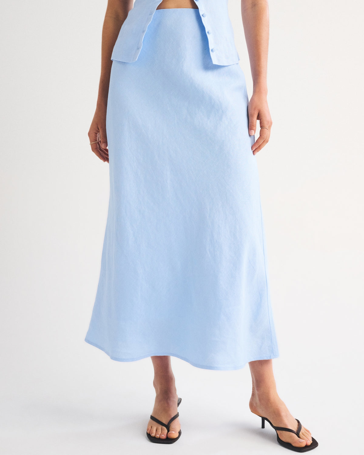 Abercrombie 100% Linen High Rise Maxi Skirt