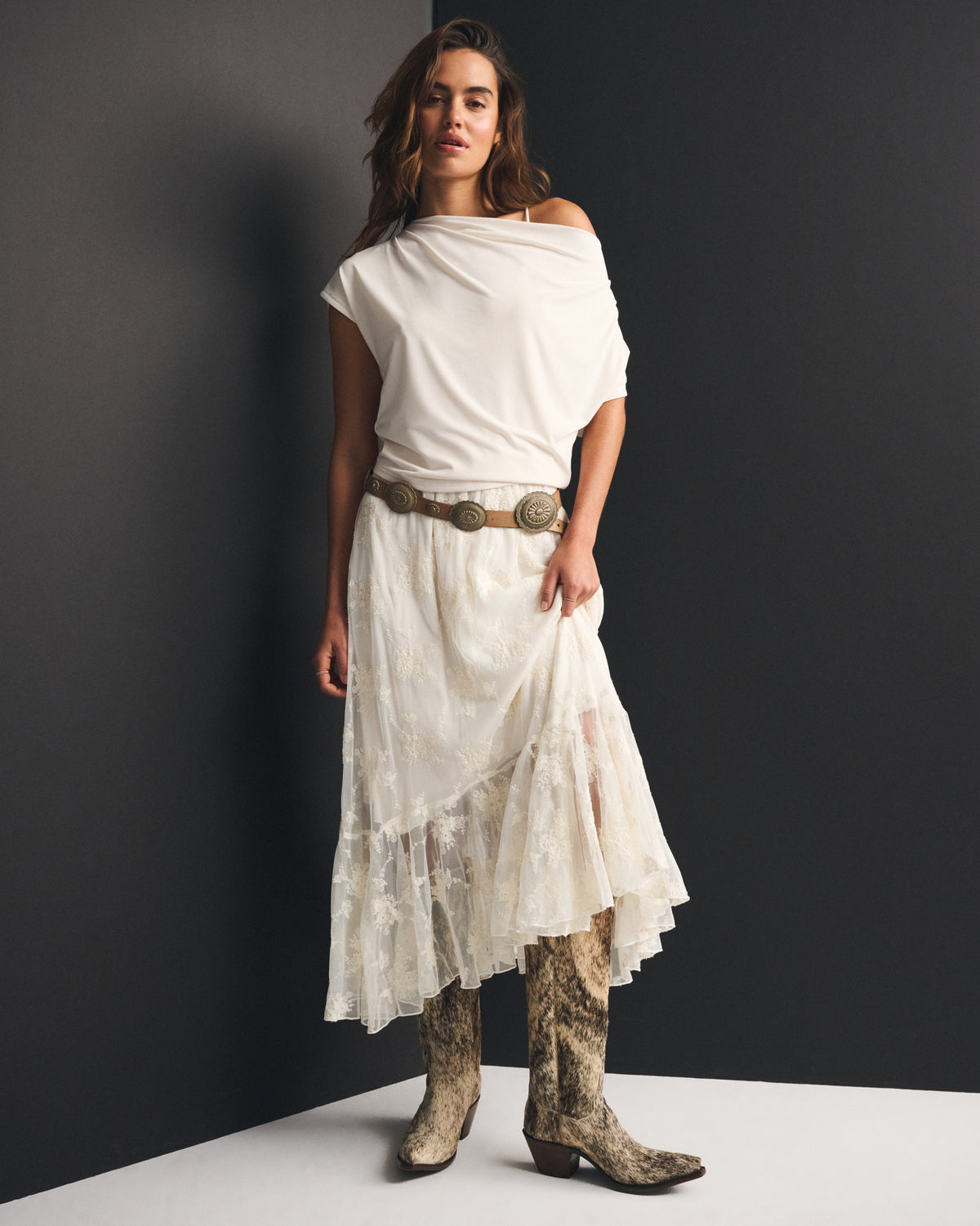Abercrombie Embroidered Maxi Skirt