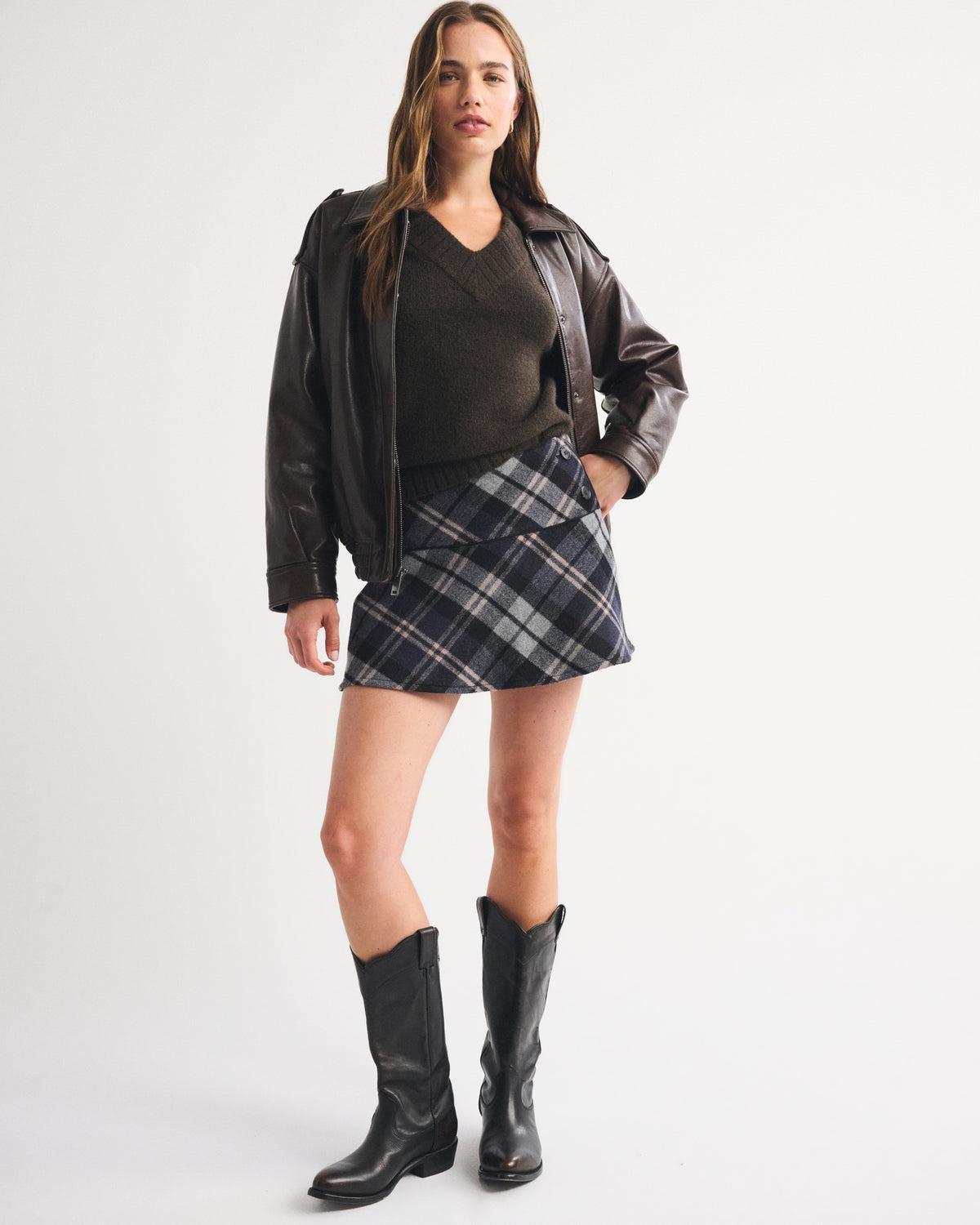 Abercrombie The A&F Scarlett Wool-Blend Mini Skort