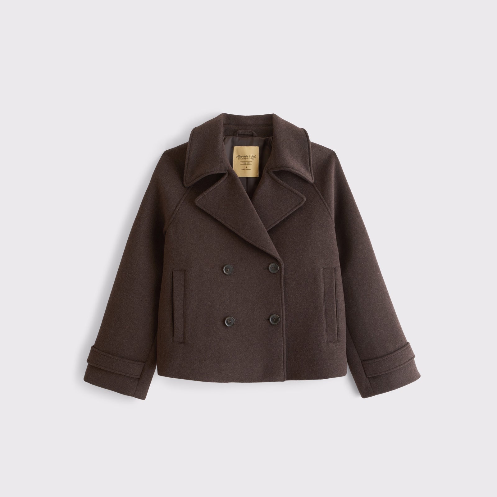 Abercrombie A&F Carrie Short Wool-Blend Trench Coat