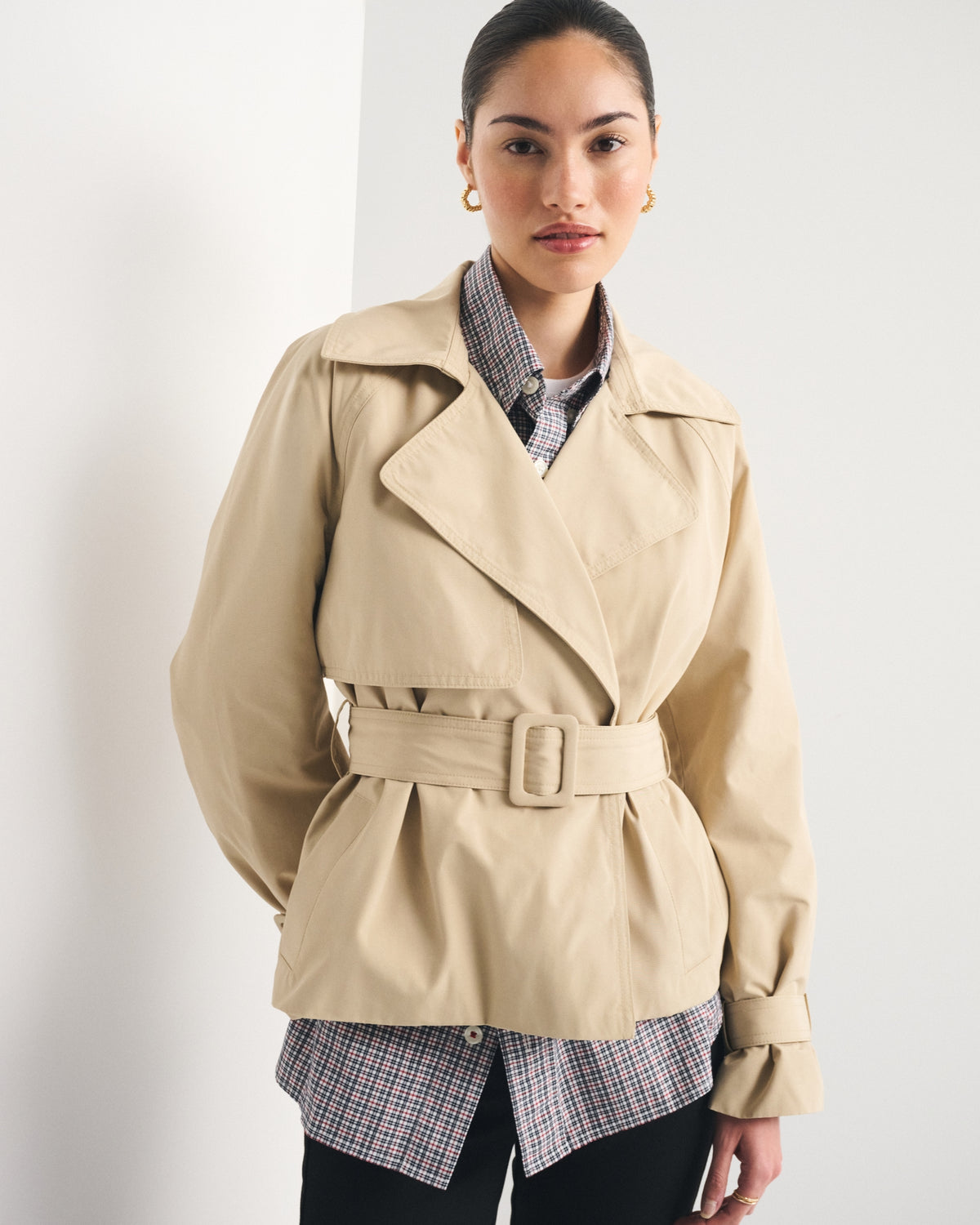Abercrombie Short Belted Trench Coat