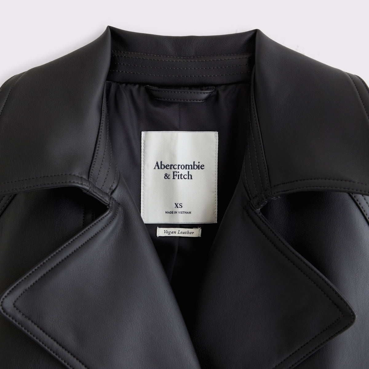 Abercrombie Short Belted Vegan Leather Trench Coat