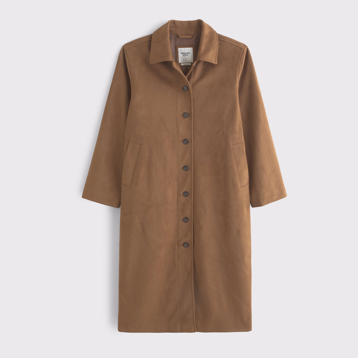 Abercrombie Vegan Suede Long Mac Coat