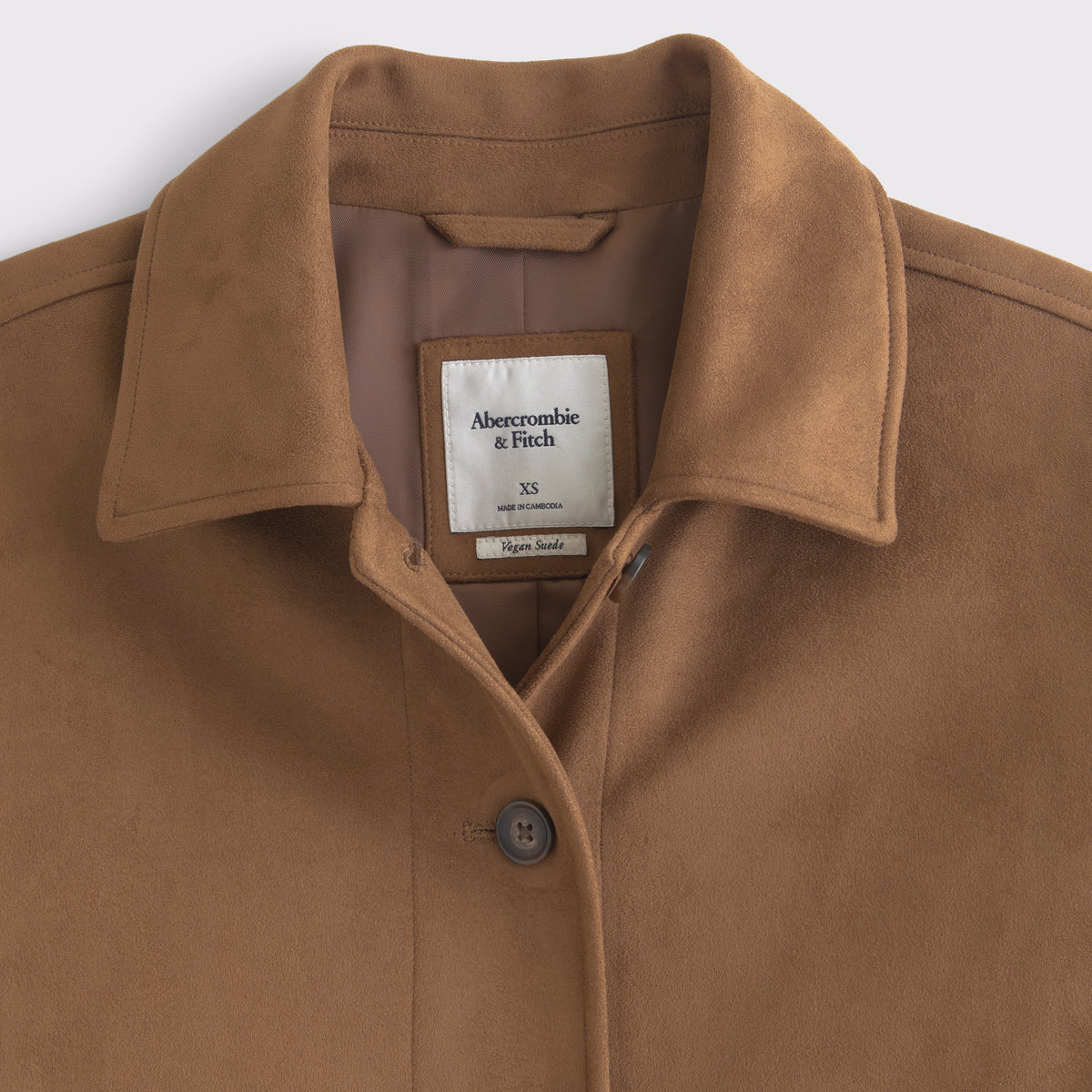 Abercrombie Vegan Suede Long Mac Coat