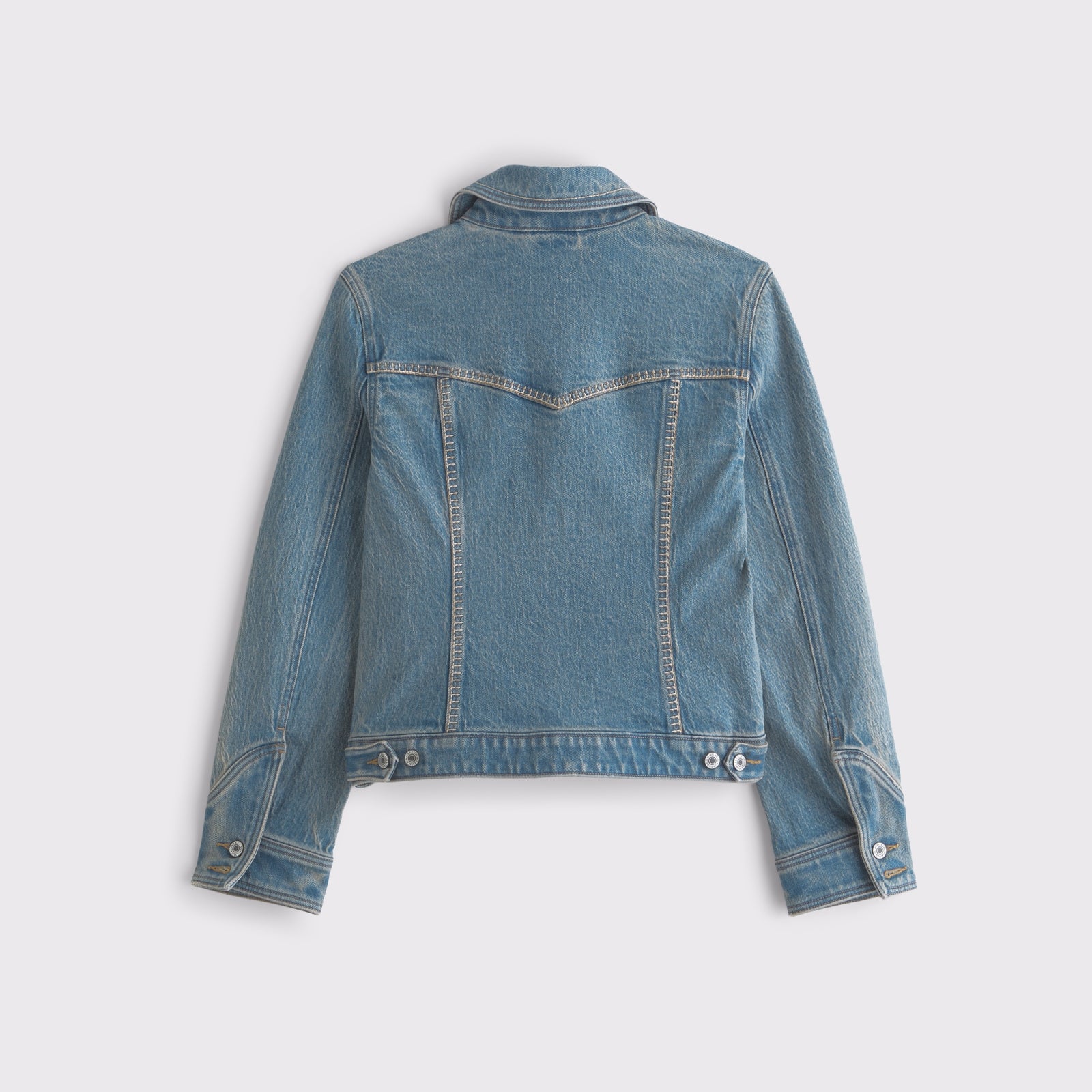 Abercrombie Embroidered Denim Zip-Up Jacket