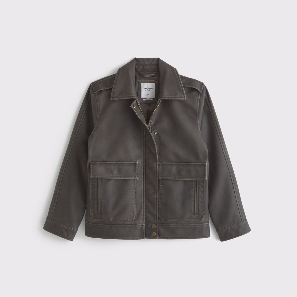 Abercrombie Straight Cut Vegan Leather Jacket
