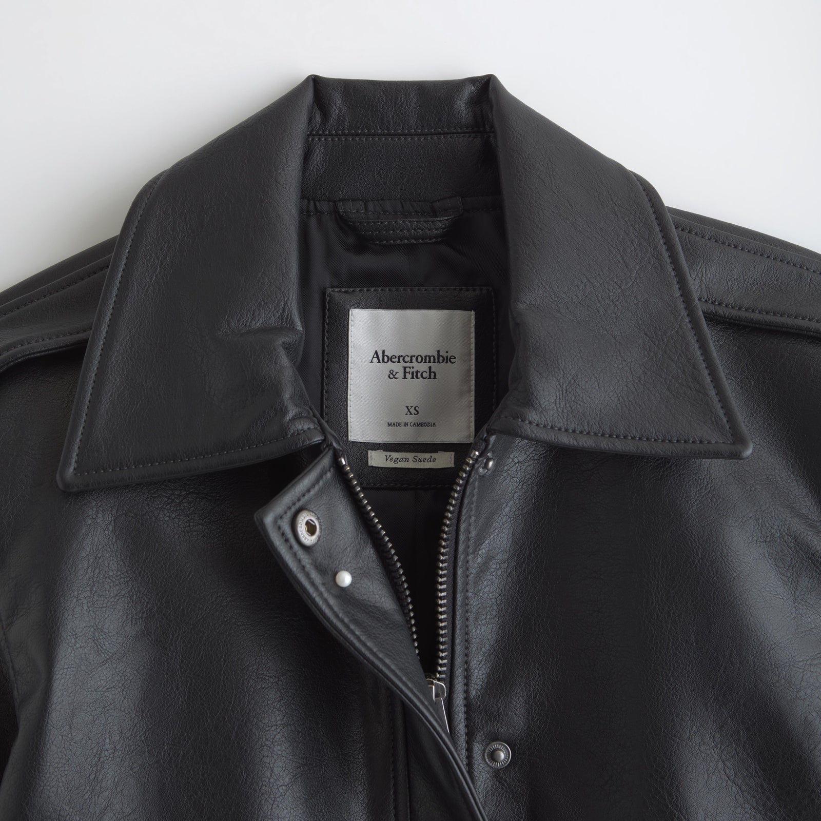 Abercrombie Straight Cut Vegan Leather Jacket