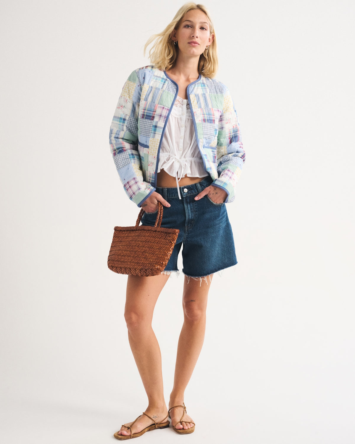 Abercrombie Collarless Quilted Jacket