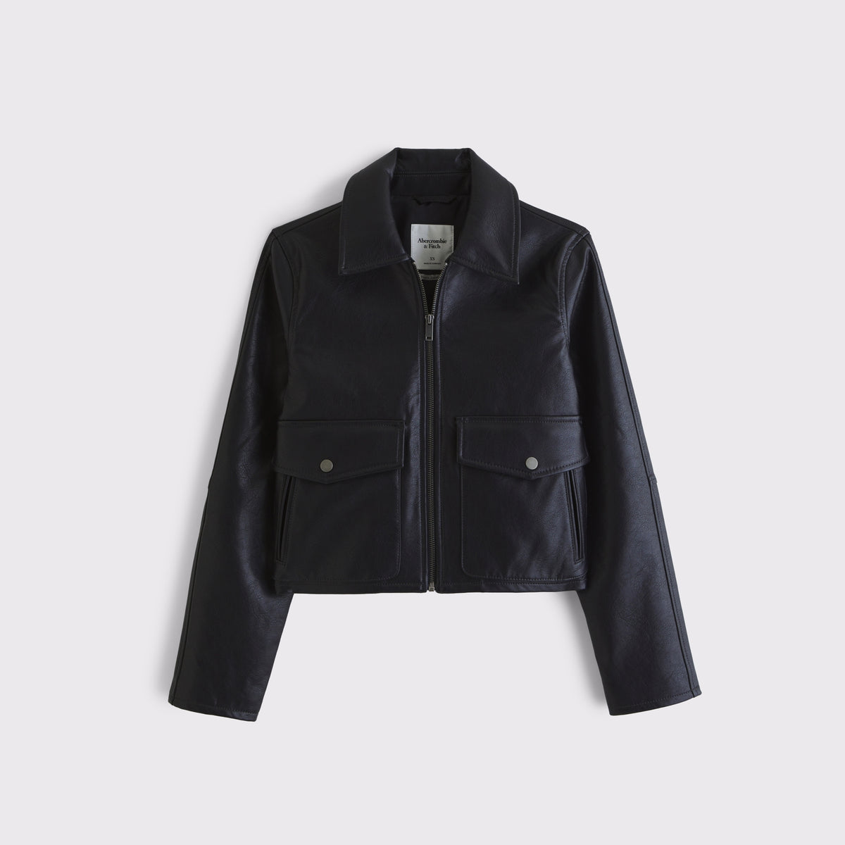Abercrombie Short Vegan Leather Utility Jacket