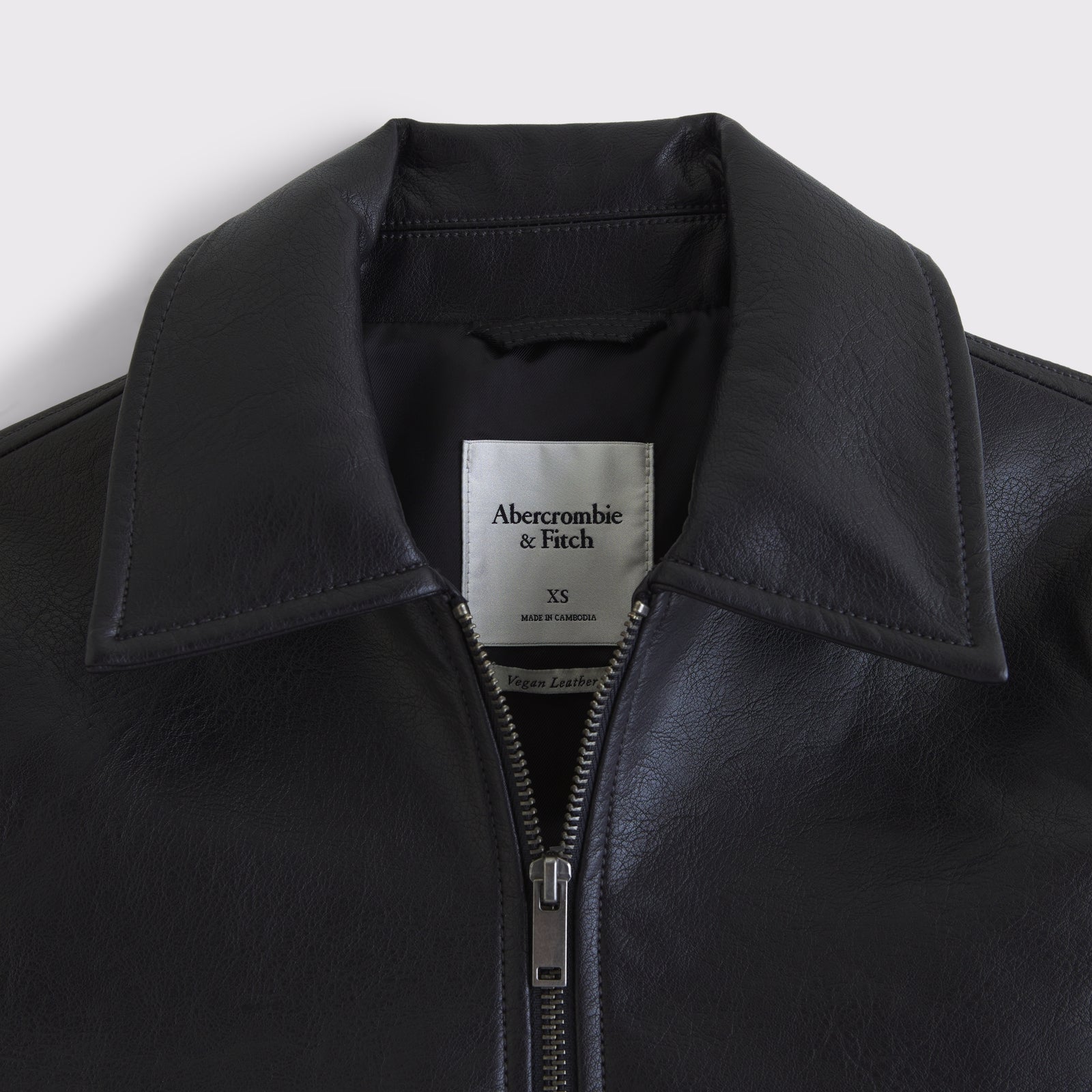 Abercrombie Short Vegan Leather Utility Jacket