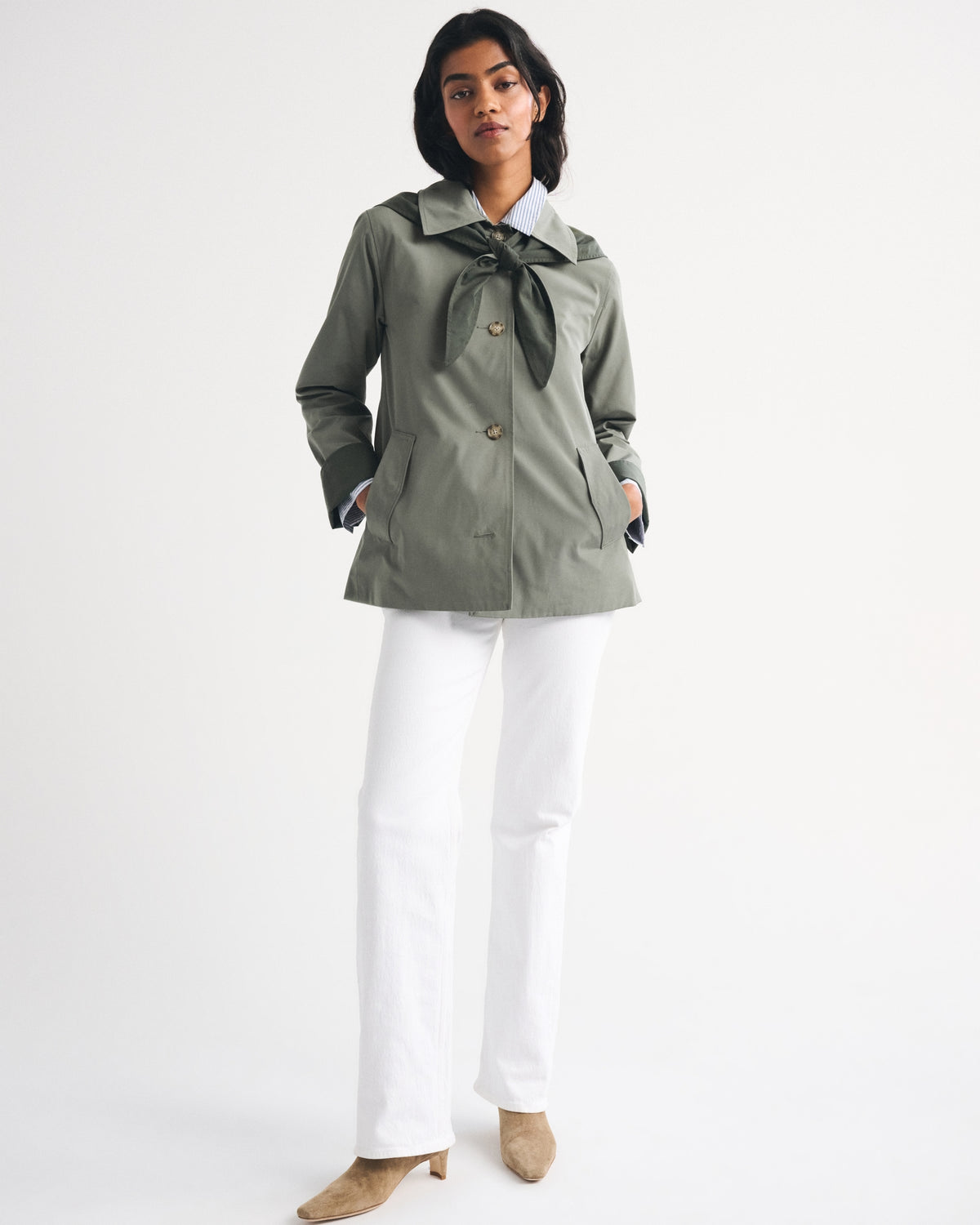 Abercrombie A-Line Removable Scarf Trench Coat