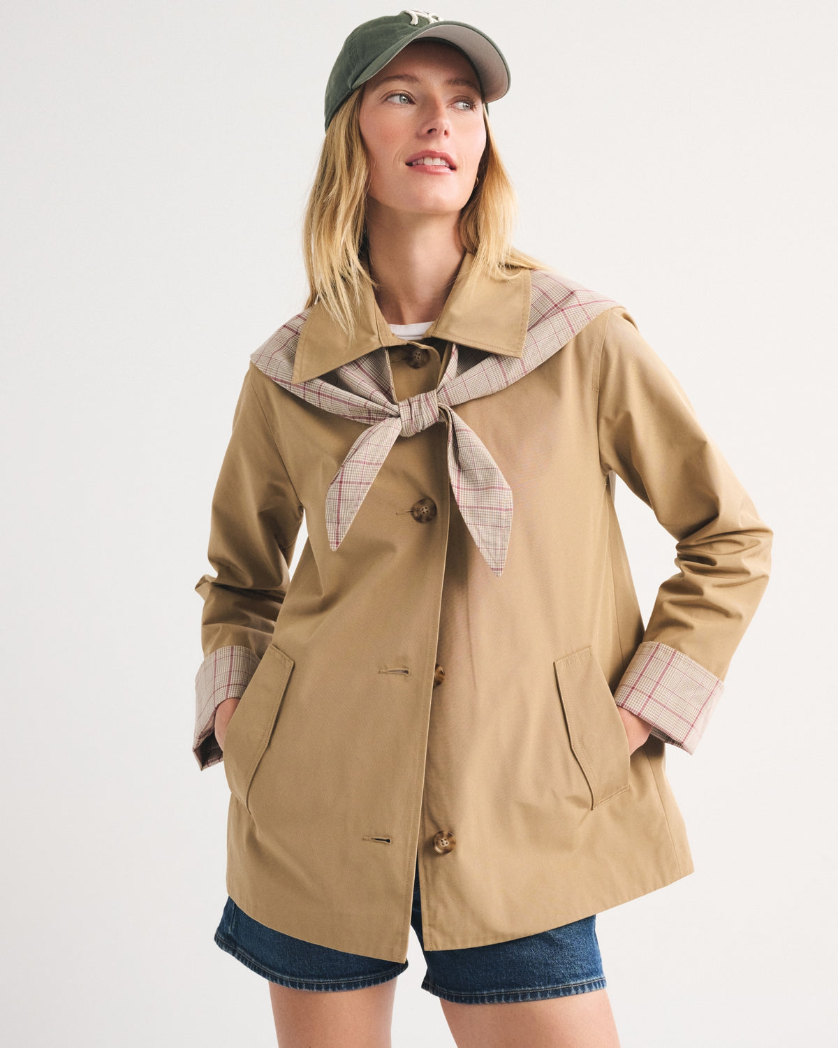 Abercrombie A-Line Removable Scarf Trench Coat