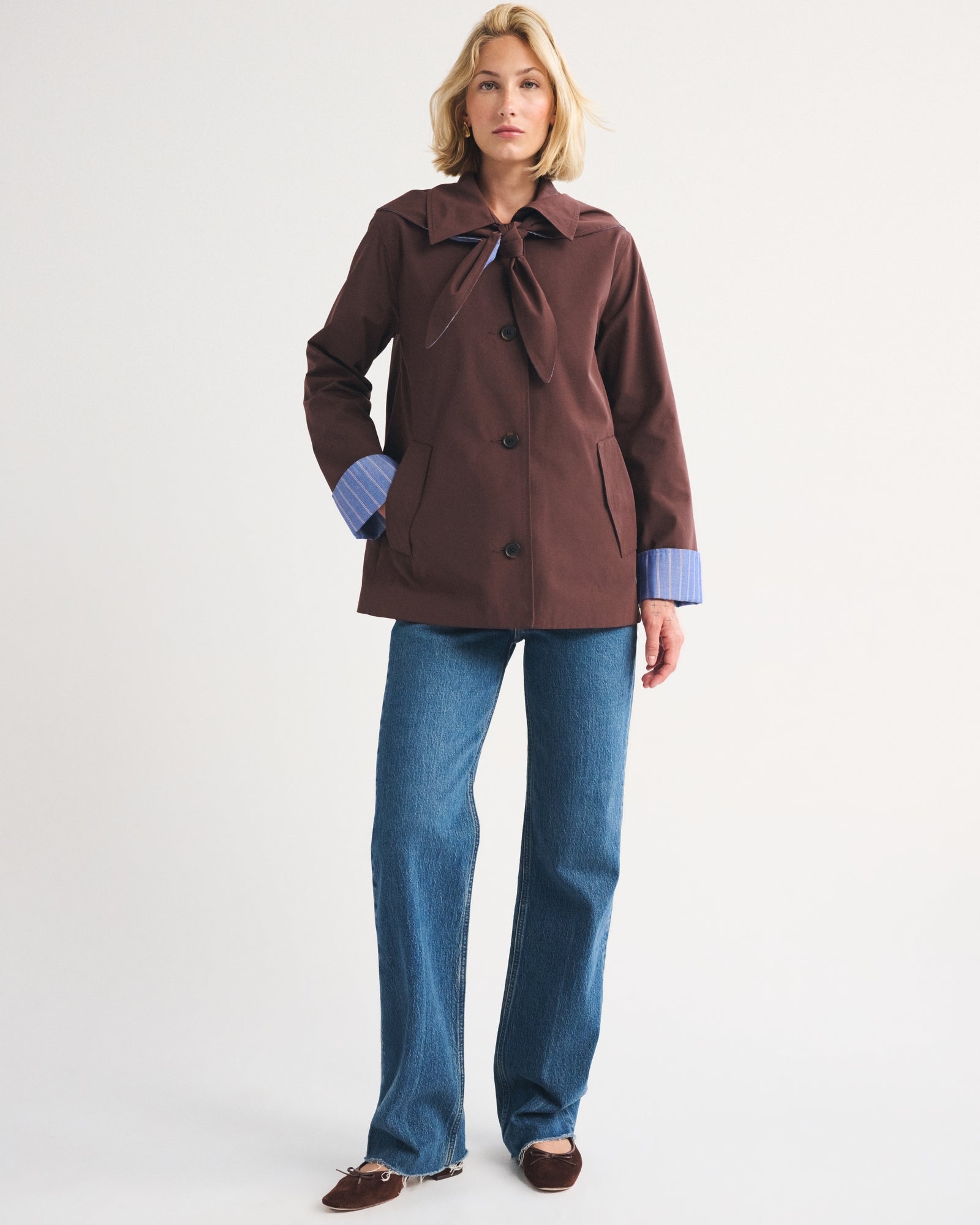 Abercrombie A-Line Removable Scarf Trench Coat