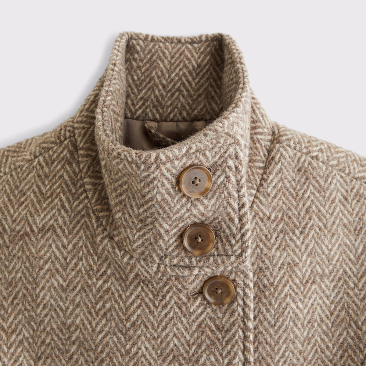 Abercrombie Funnel Neck Wool-Blend Long Coat