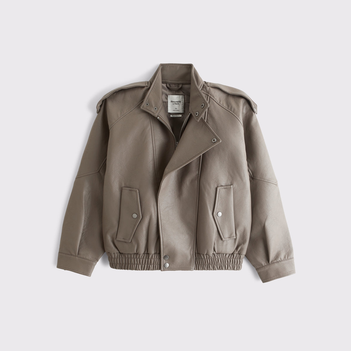 Abercrombie A&F West Village Vegan Leather Bomber Jacket