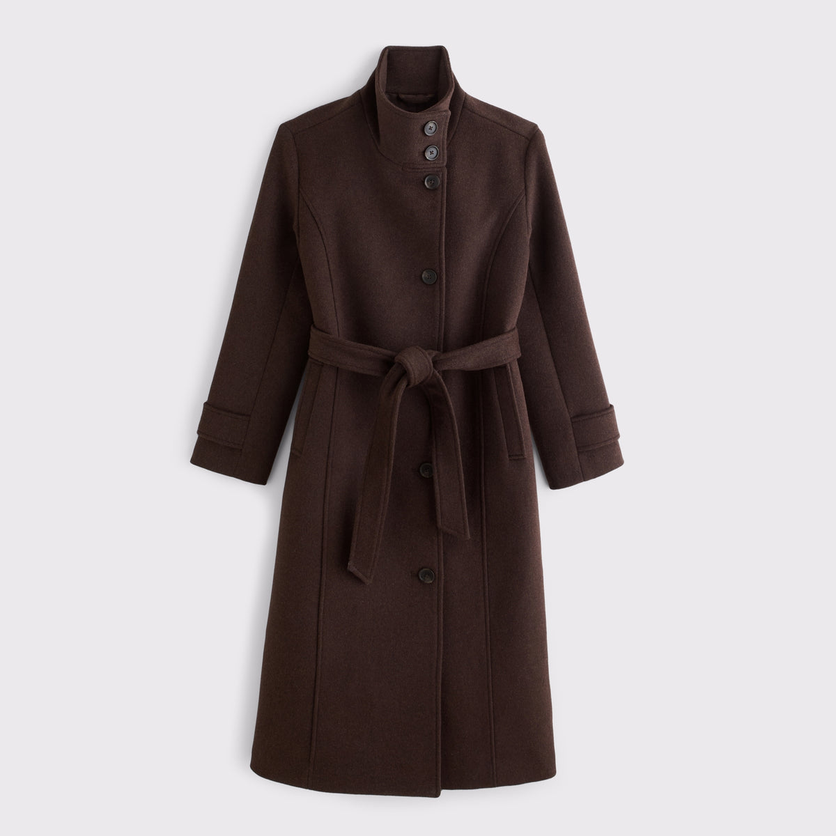 Abercrombie Funnel Neck Wool-Blend Long Coat