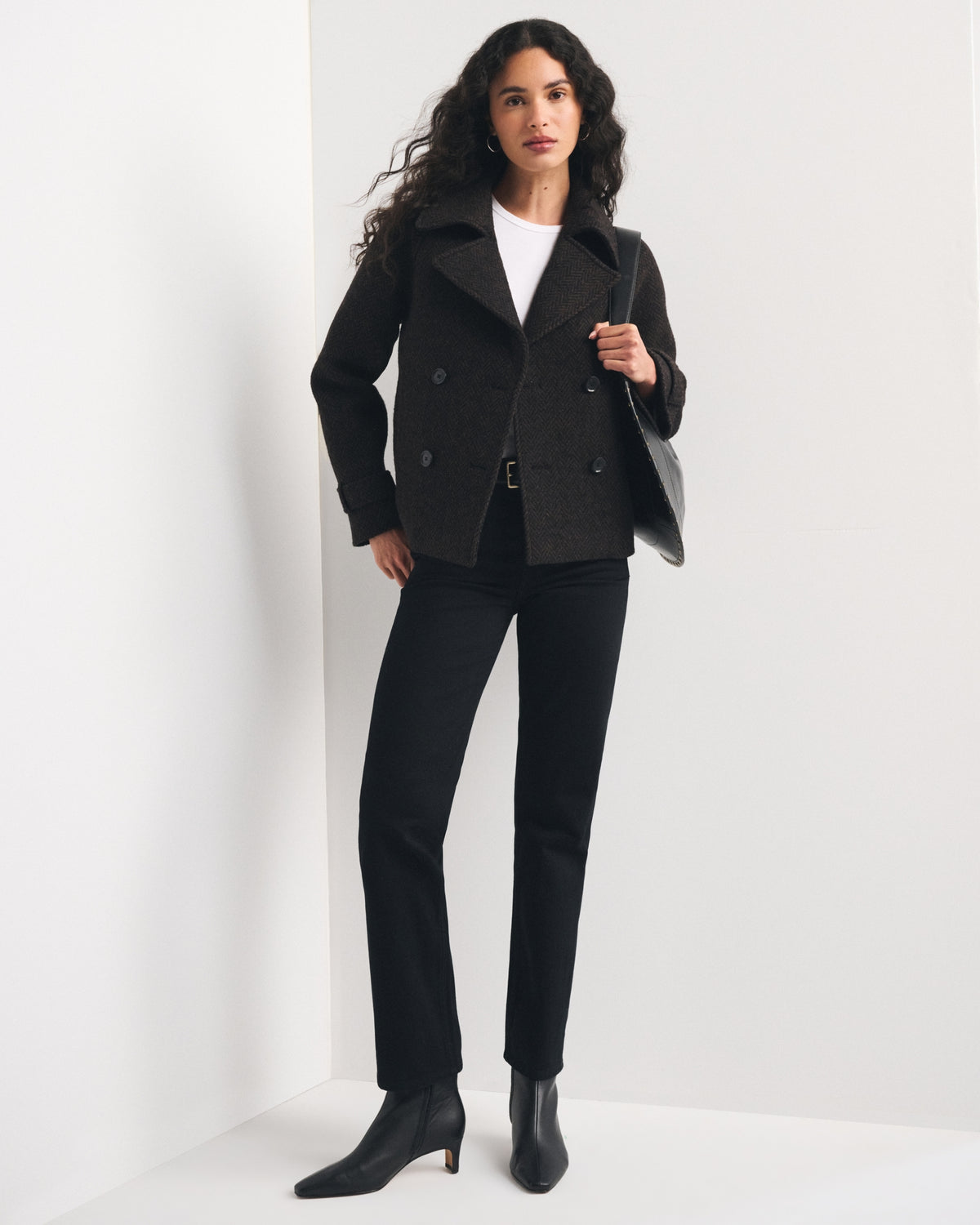 Abercrombie A&F Carrie Short Wool-Blend Trench Coat