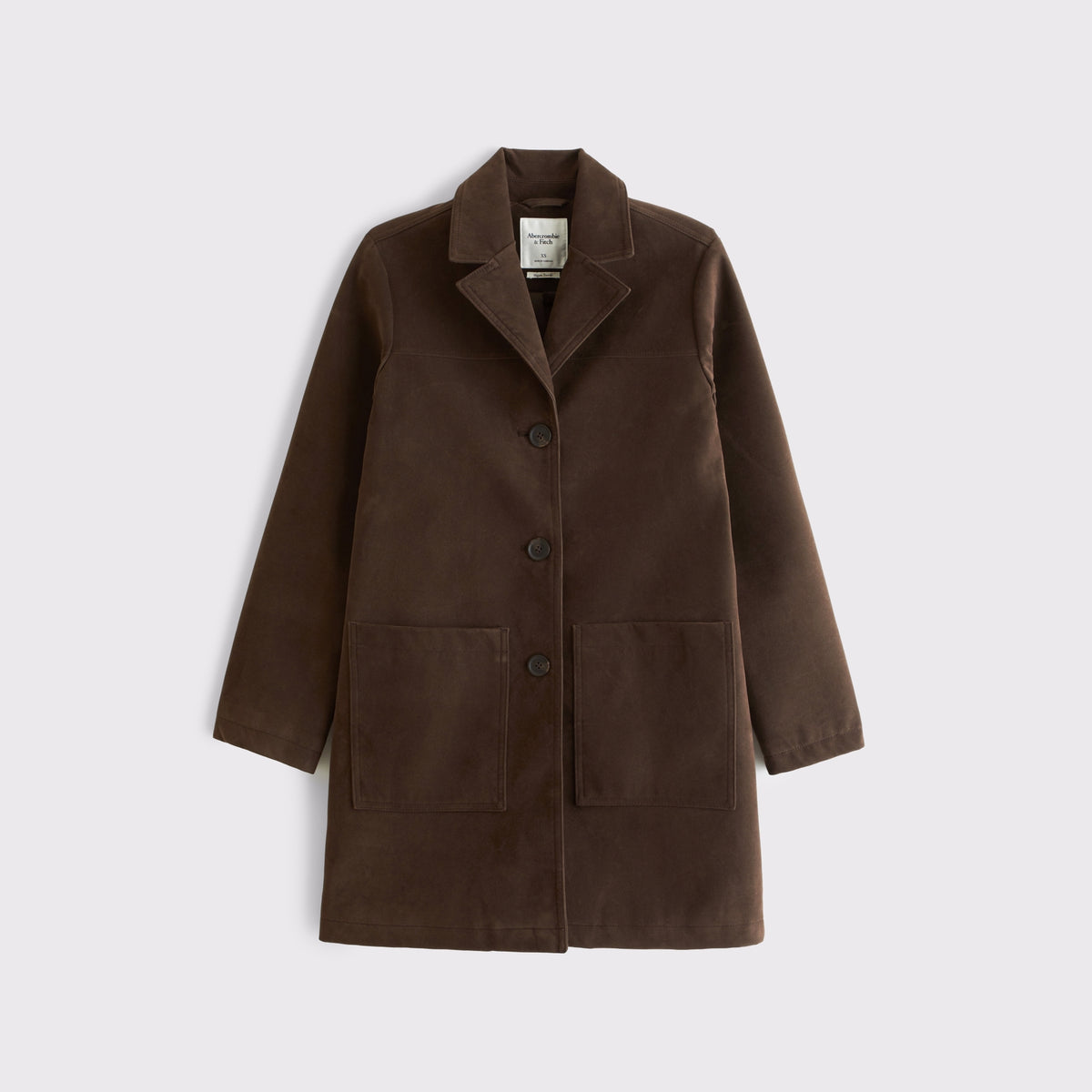 Abercrombie Longline Vegan Suede Jacket