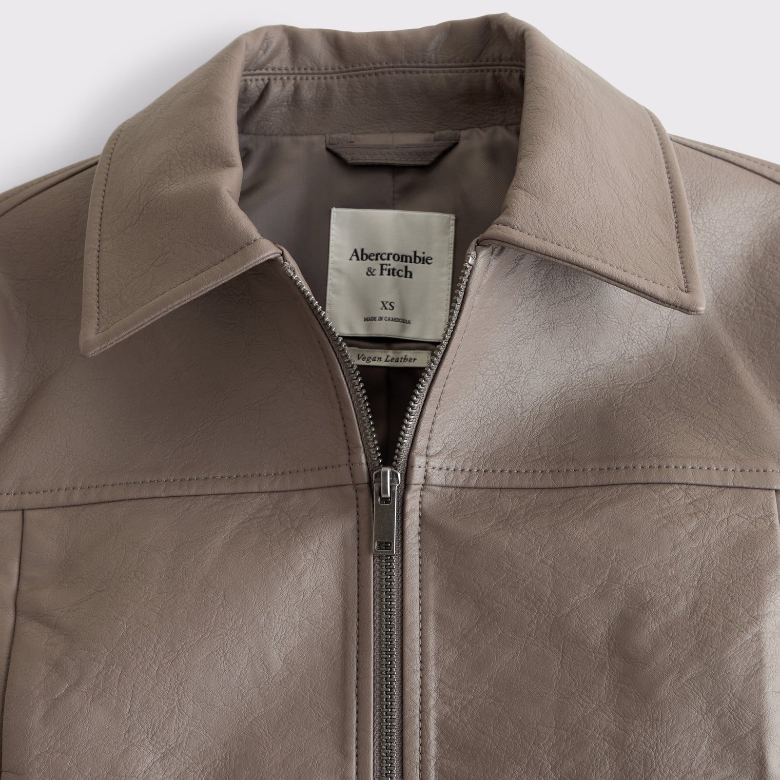 Abercrombie Slim Zip Vegan Leather Jacket