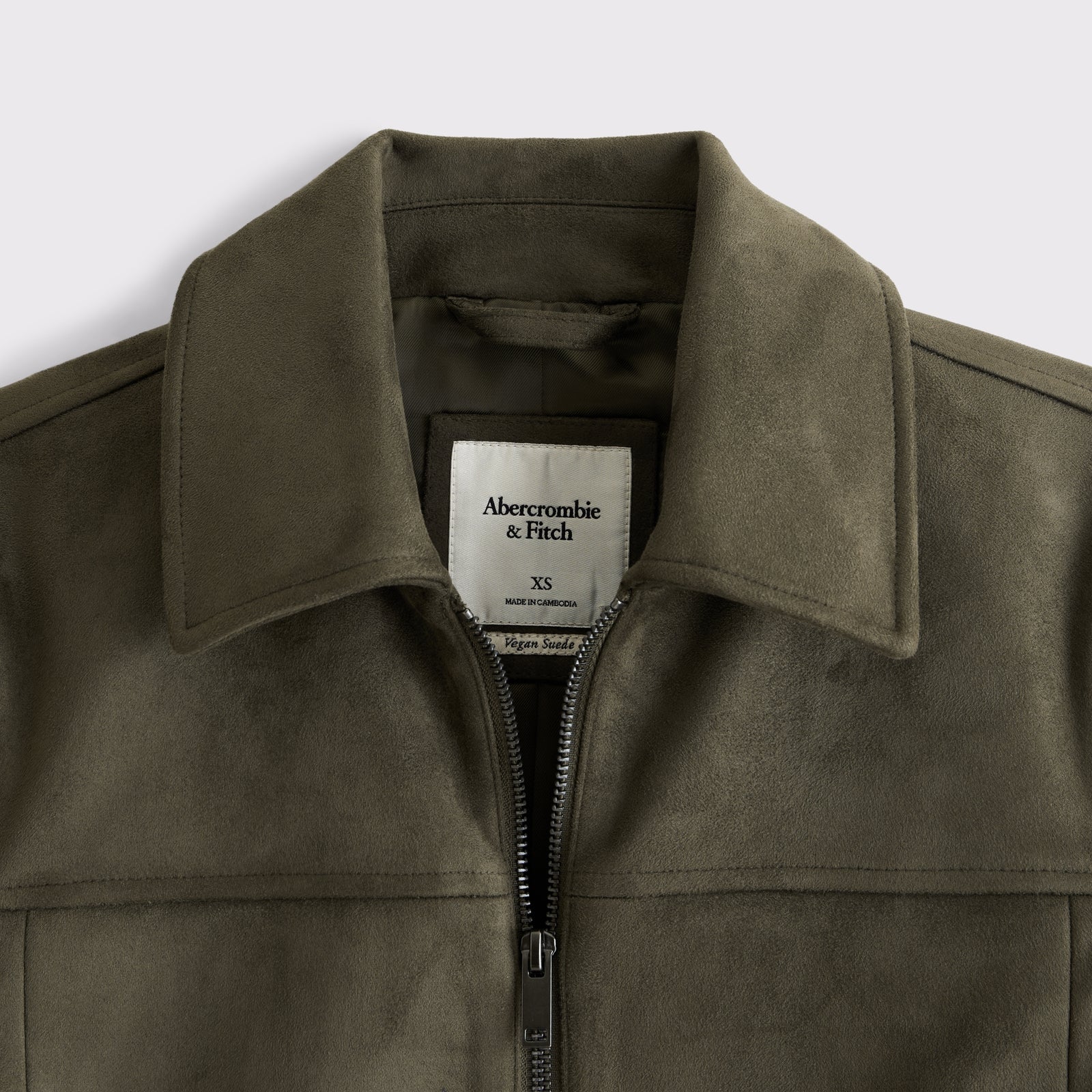 Abercrombie Slim Zip Vegan Suede Jacket