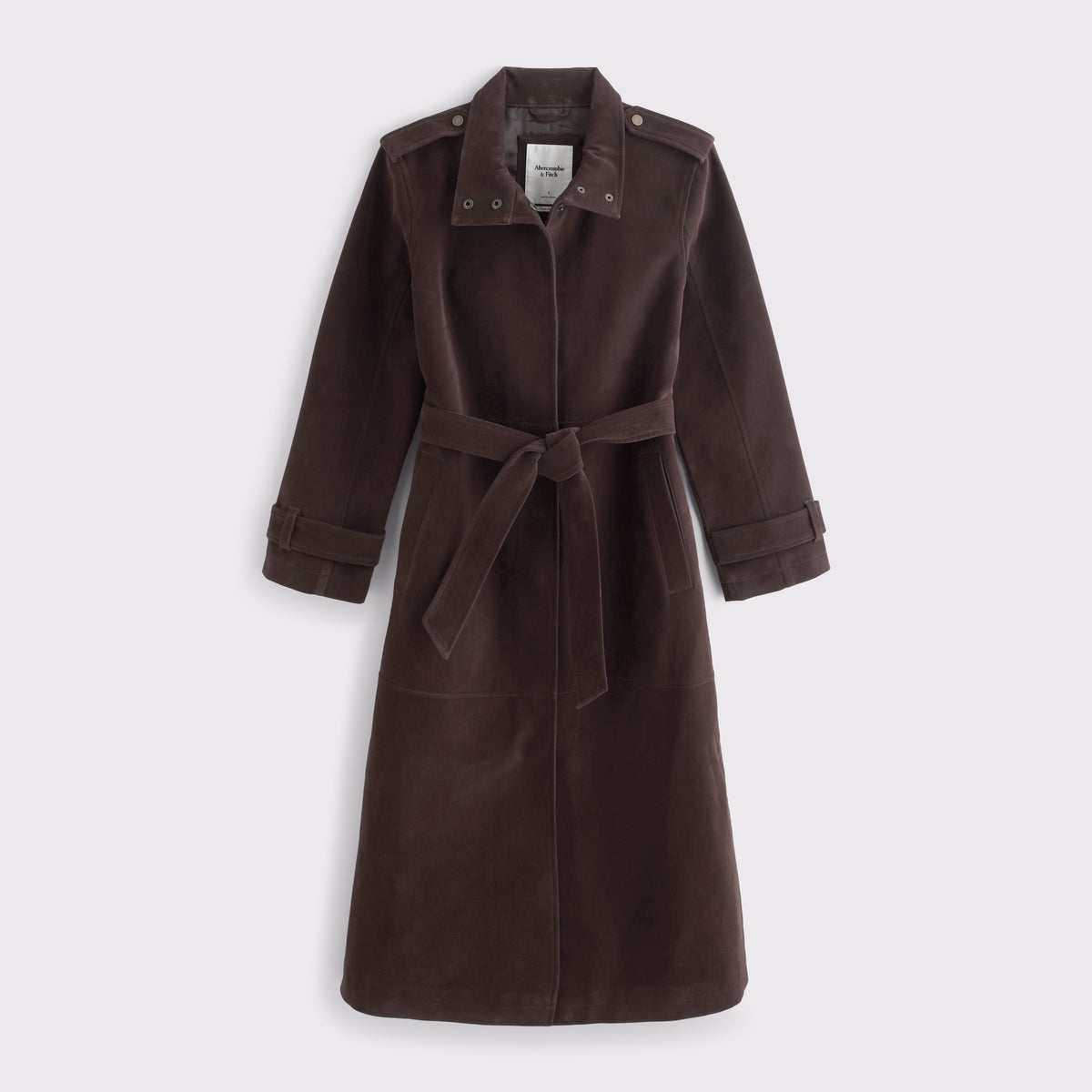 Abercrombie Vegan Suede Long Trench Coat