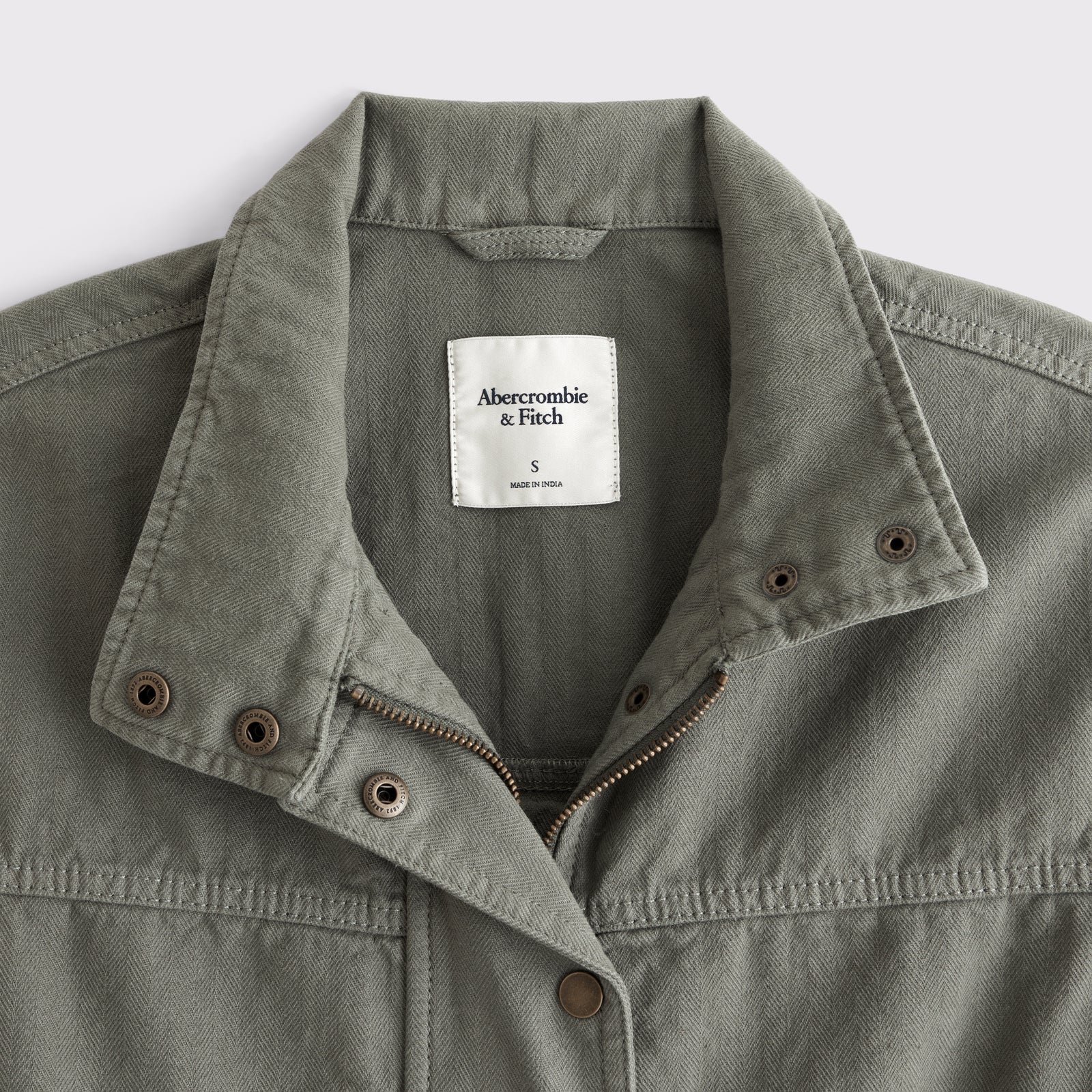 Abercrombie Mock Neck Denim Barn Jacket