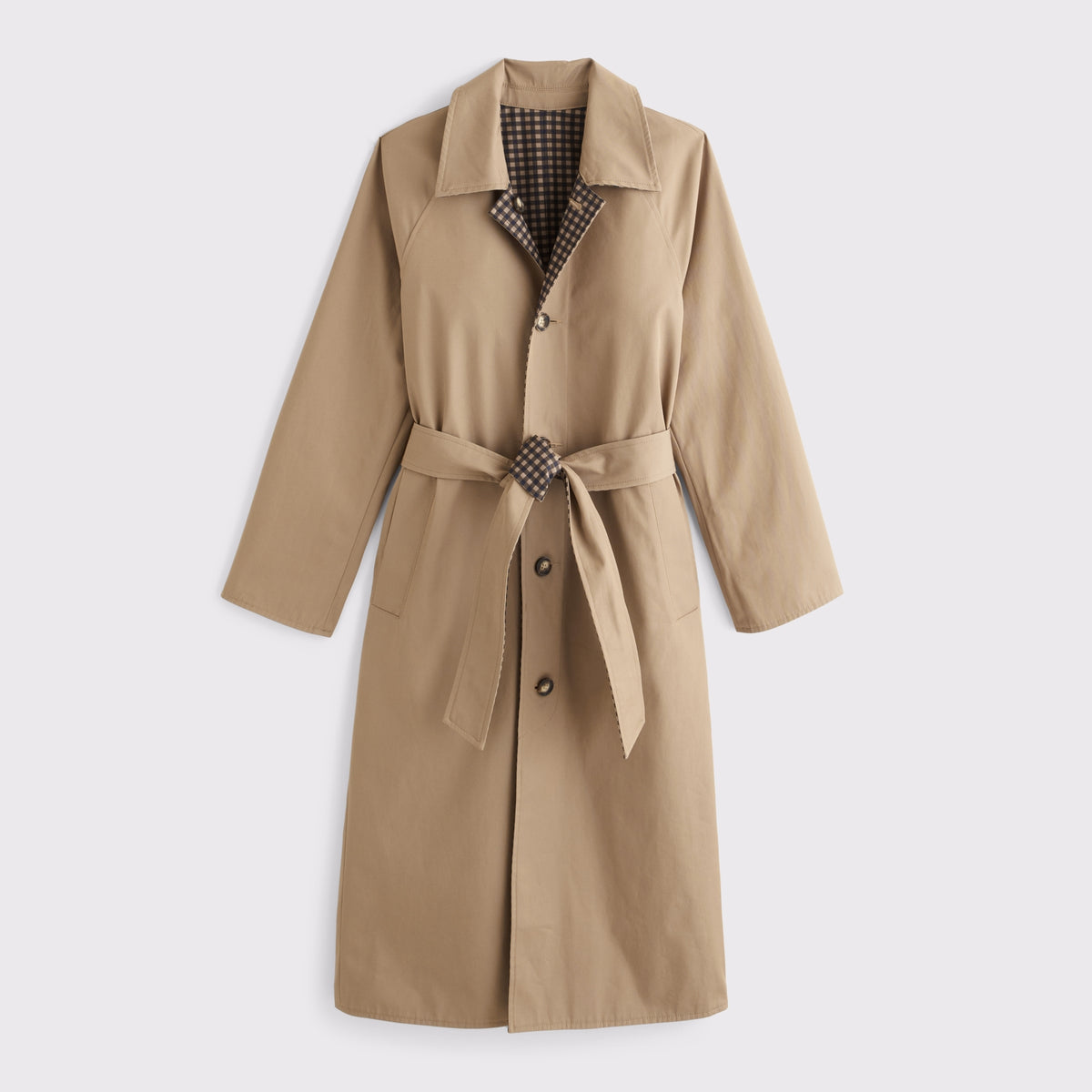 Abercrombie 100% Cotton 2-in-1 Reversible Long Mac Coat