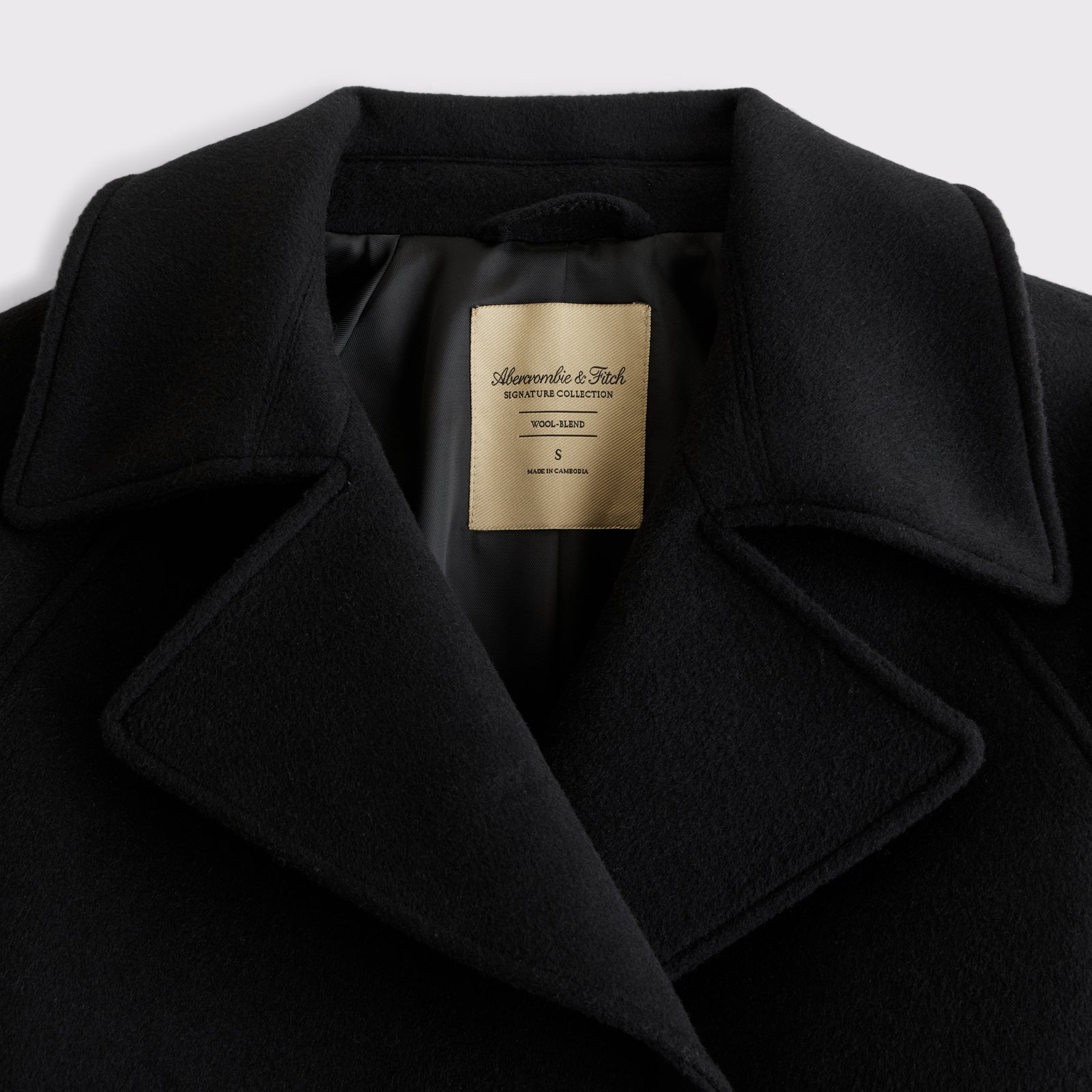Abercrombie A&F Carrie Short Wool-Blend Trench Coat