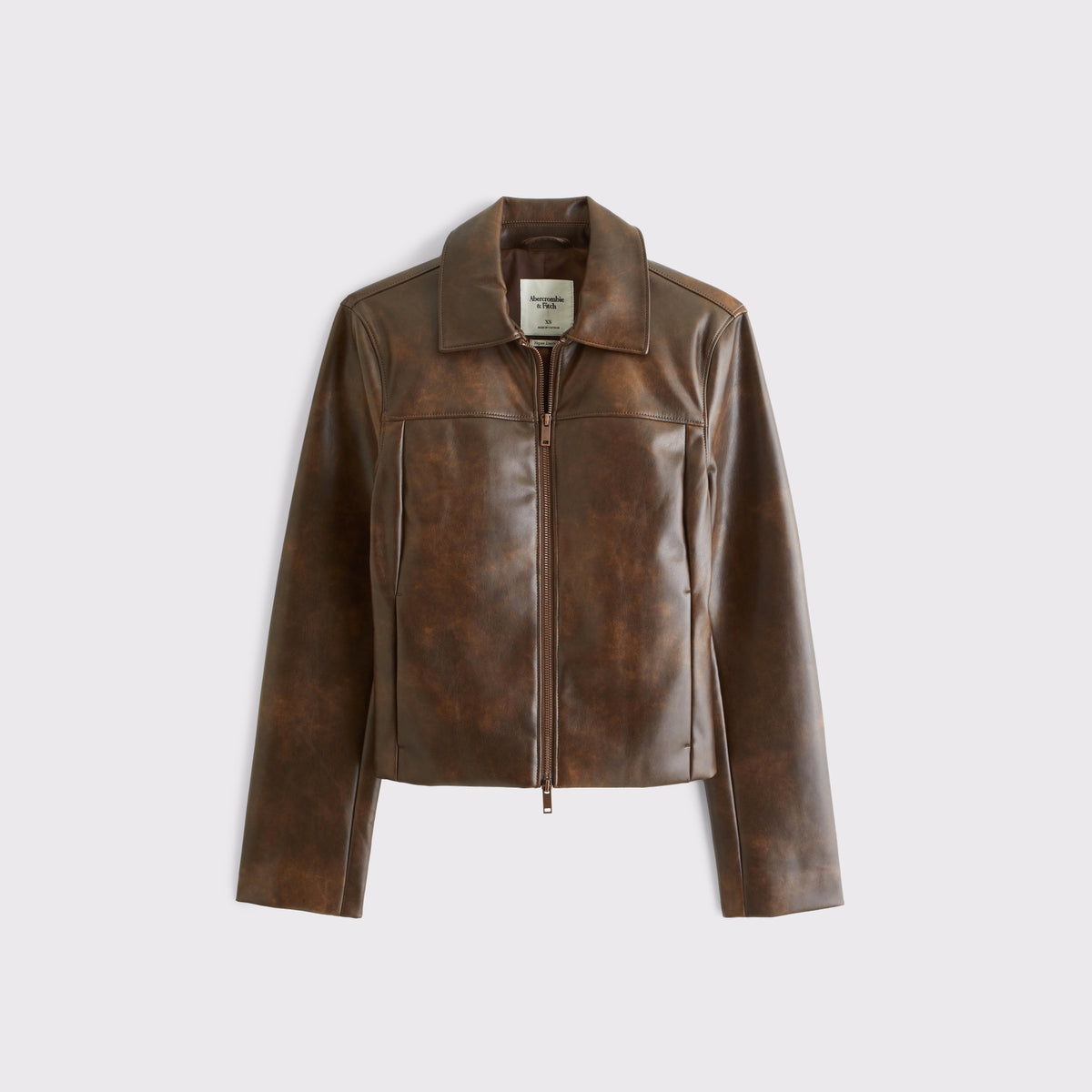 Abercrombie Slim Zip Vegan Leather Jacket