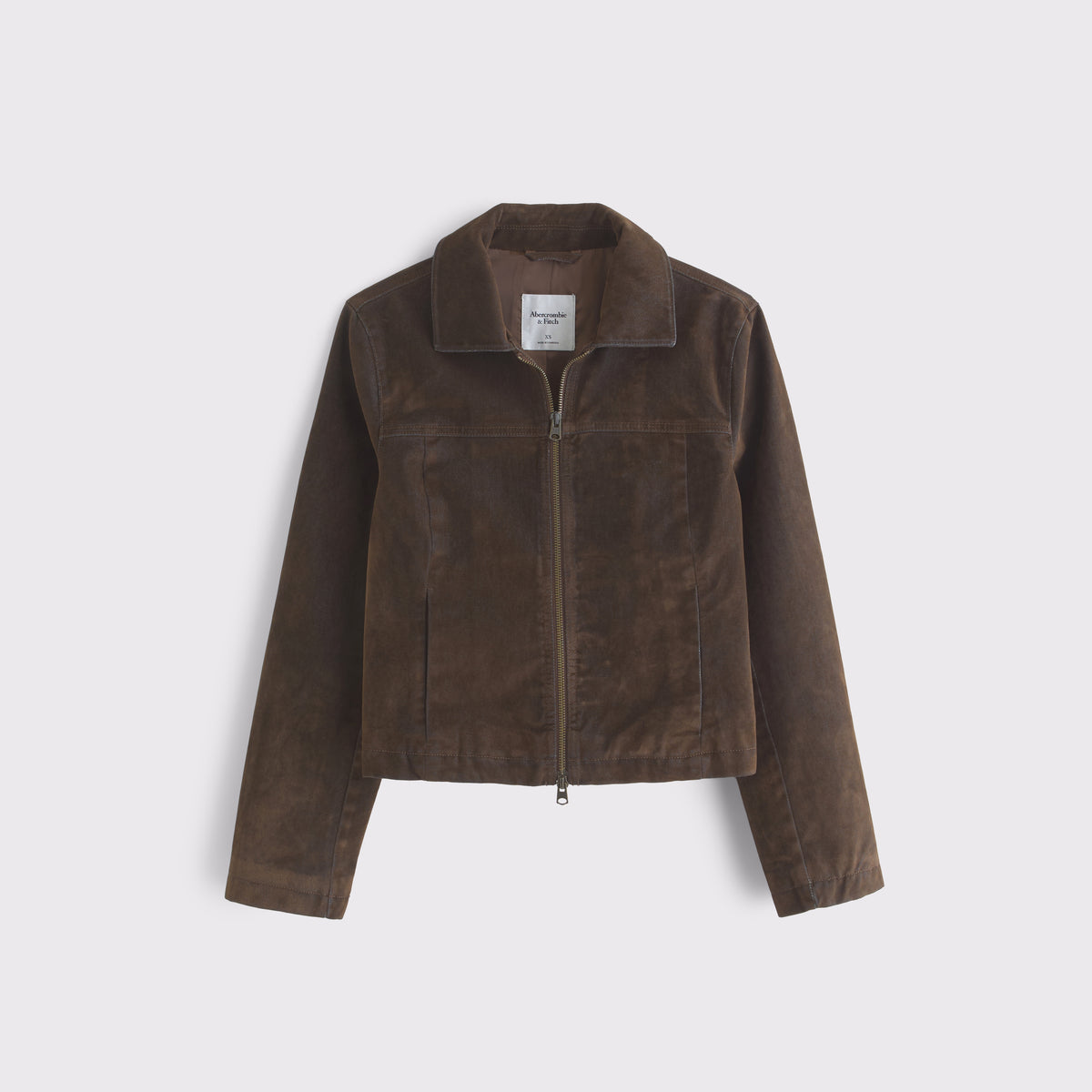 Abercrombie Slim Zip Velvet Denim Jacket