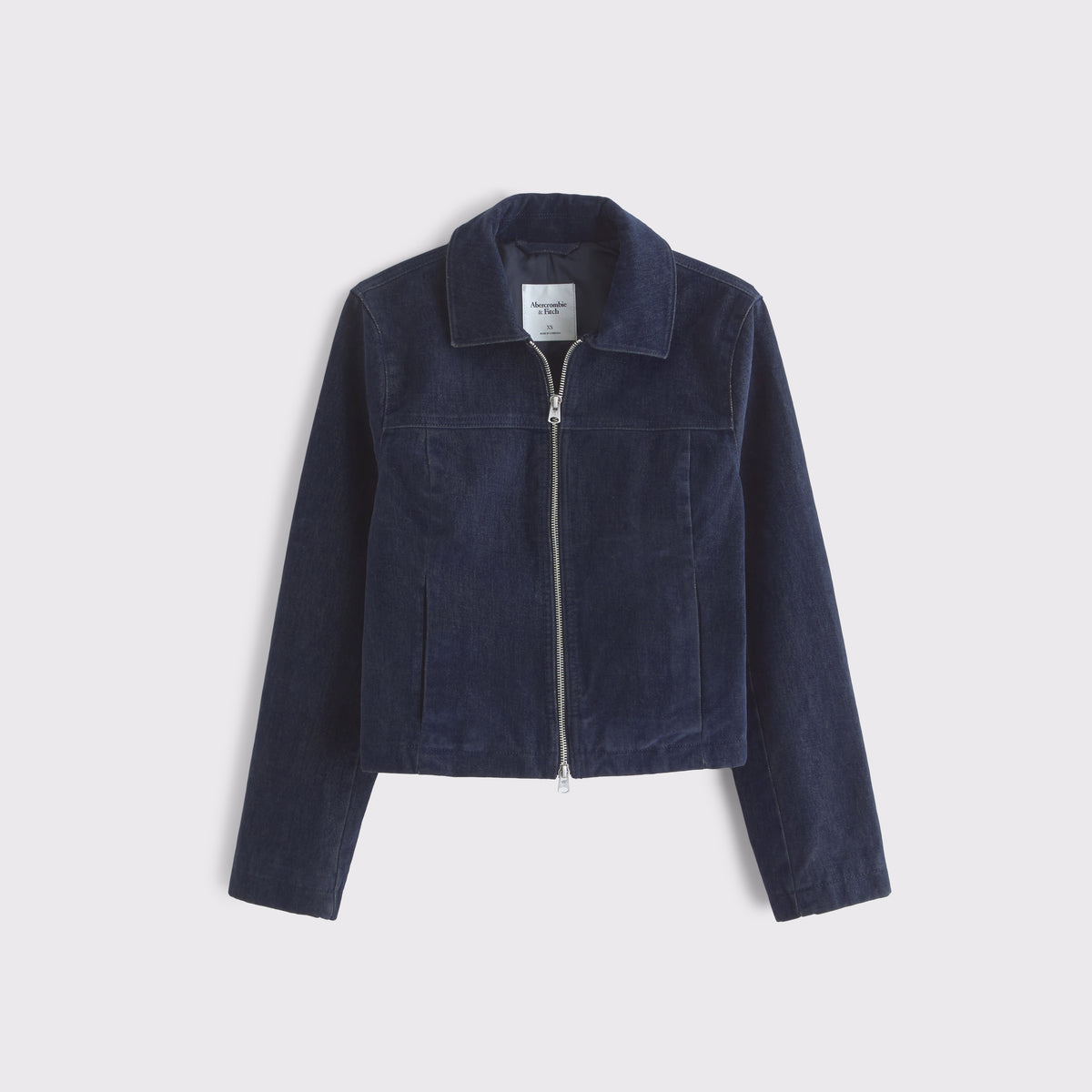Abercrombie Slim Zip Velvet Denim Jacket