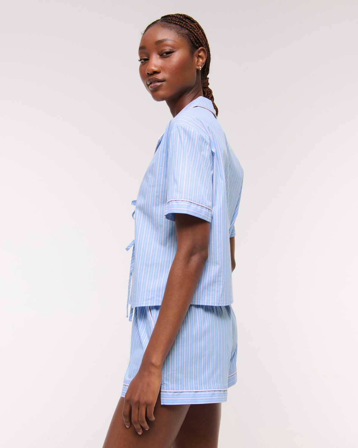Abercrombie Short-Sleeve Tie-Front Sleep Shirt