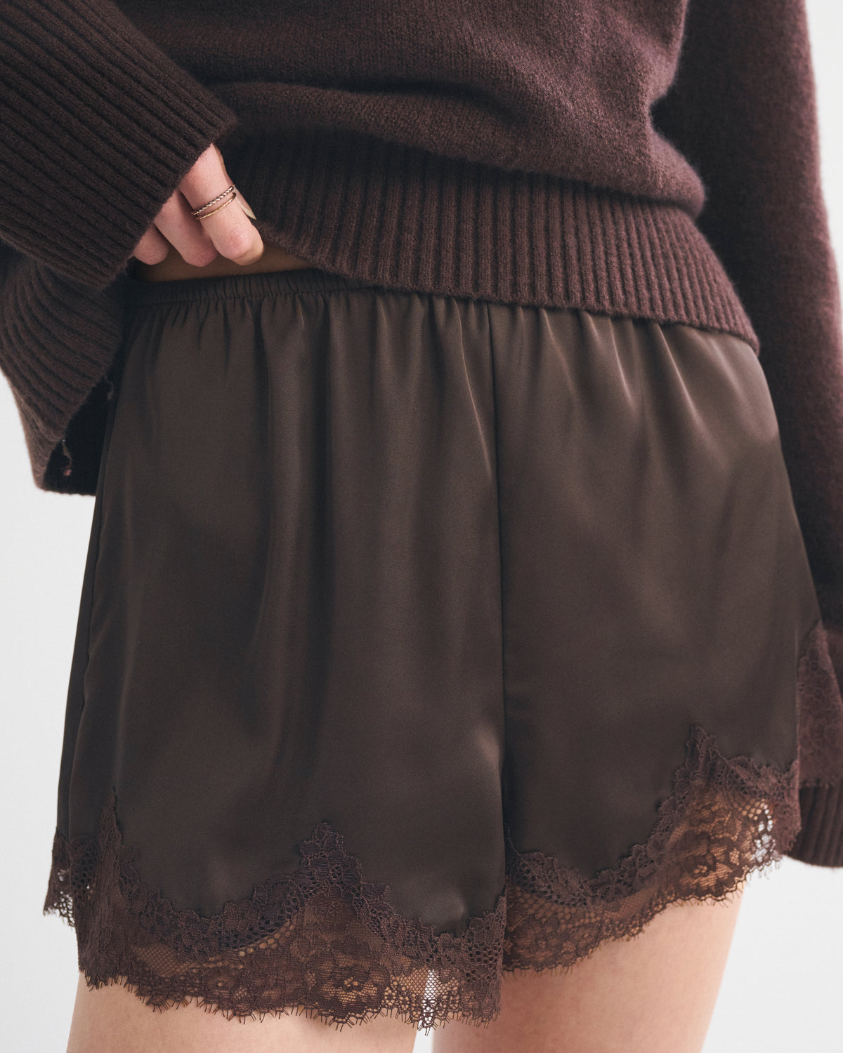 Abercrombie Lace-Trim Satin Short