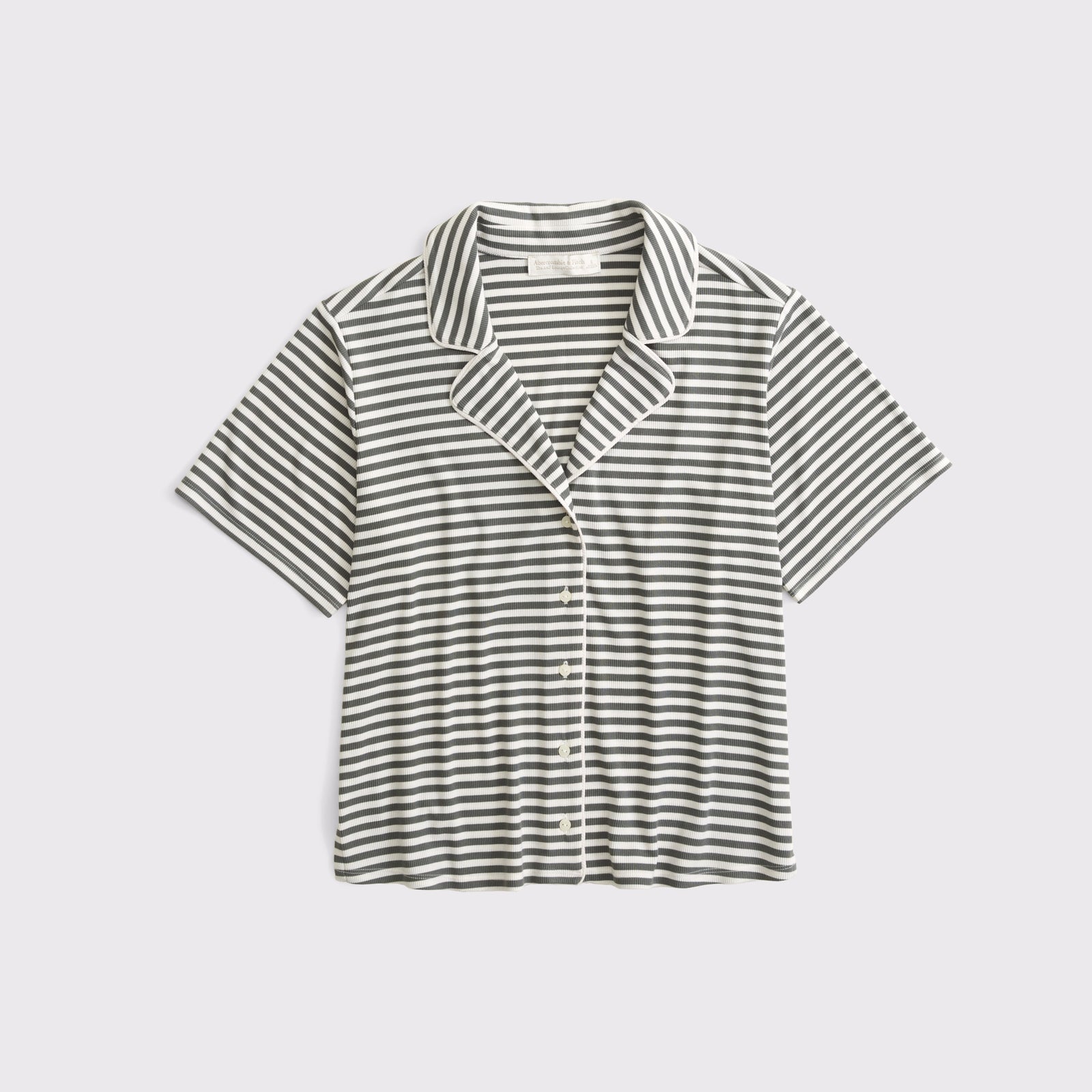 Abercrombie Modal-Blend Lounge Rib Button-Through Shirt