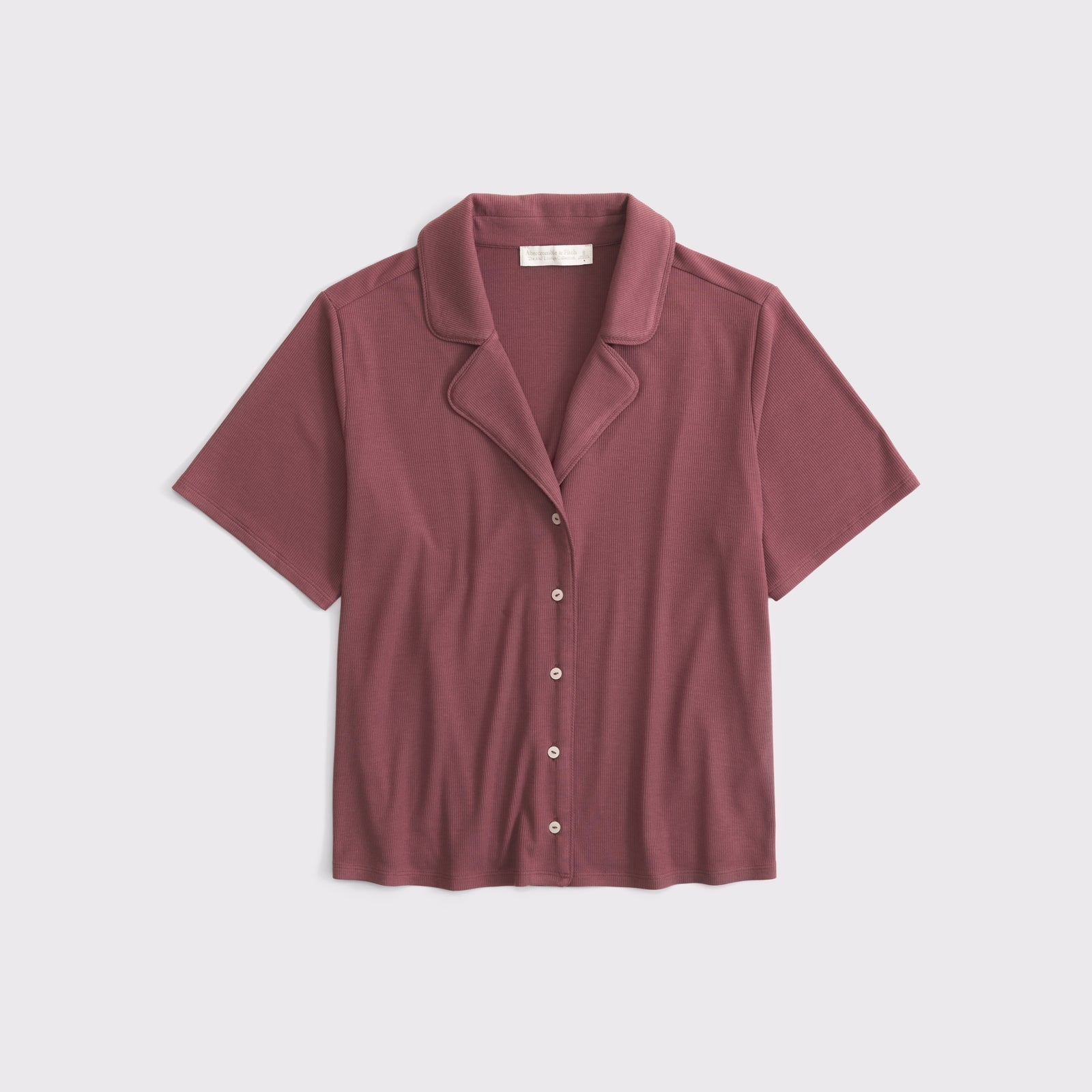 Abercrombie Modal-Blend Lounge Rib Button-Through Shirt
