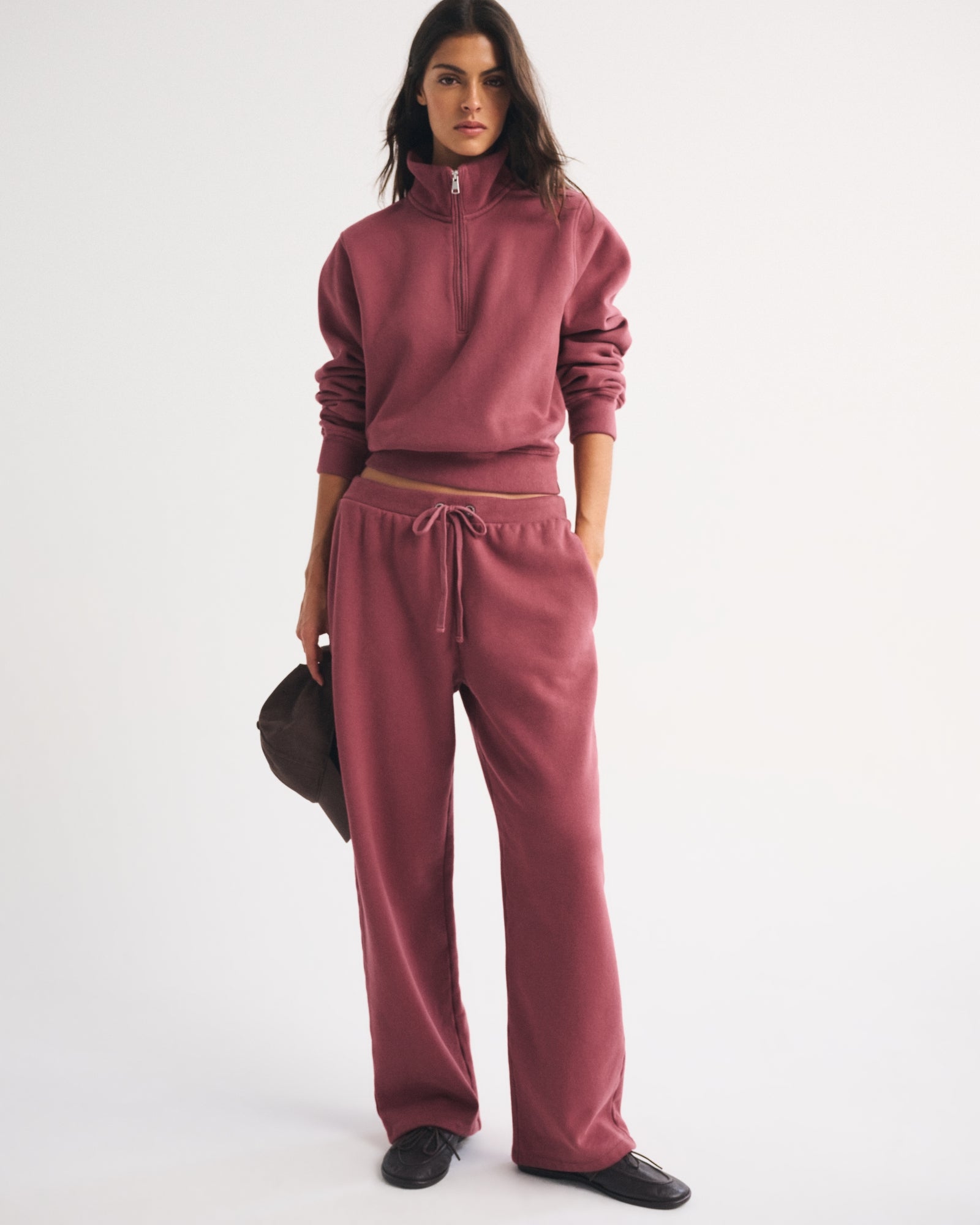 Abercrombie Heritage Heavyweight High Rise Straight Leg Sweatpant