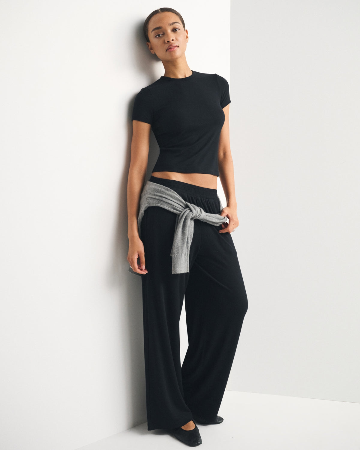 Abercrombie Lounge Ribbed Wide Leg Sweatpant