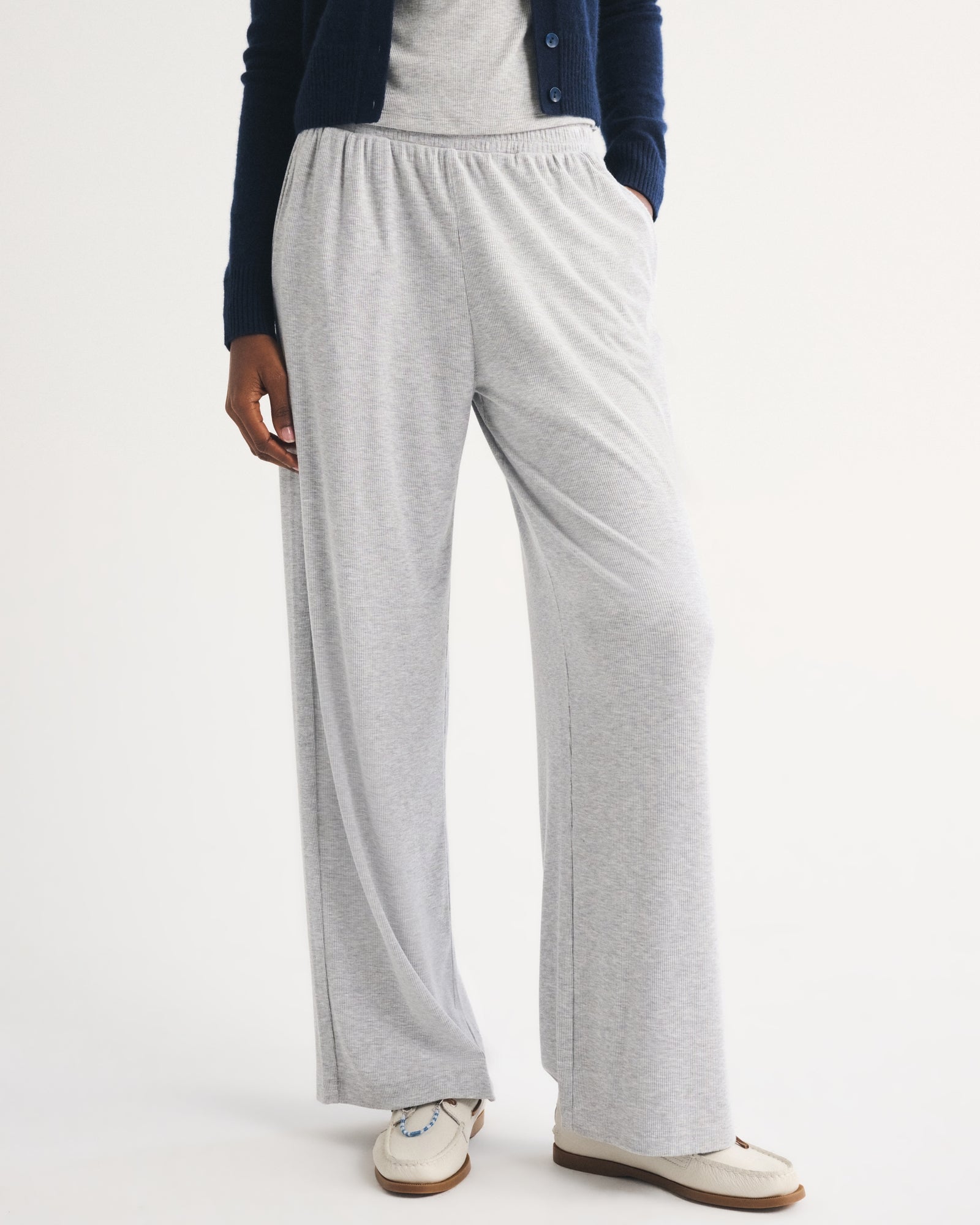 Abercrombie Lounge Ribbed Wide Leg Sweatpant