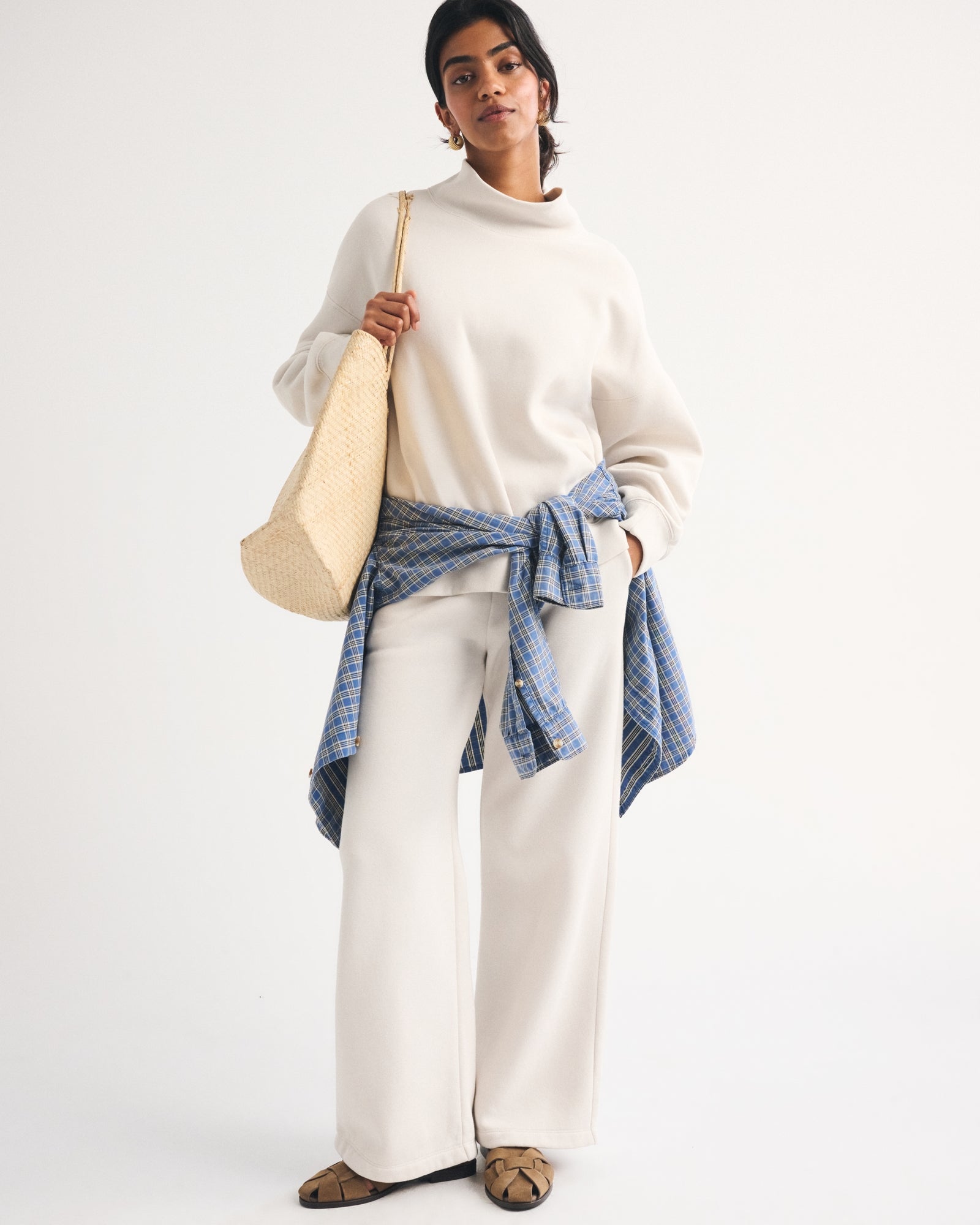 Abercrombie Sunday High Rise Wide Leg Sweatpant